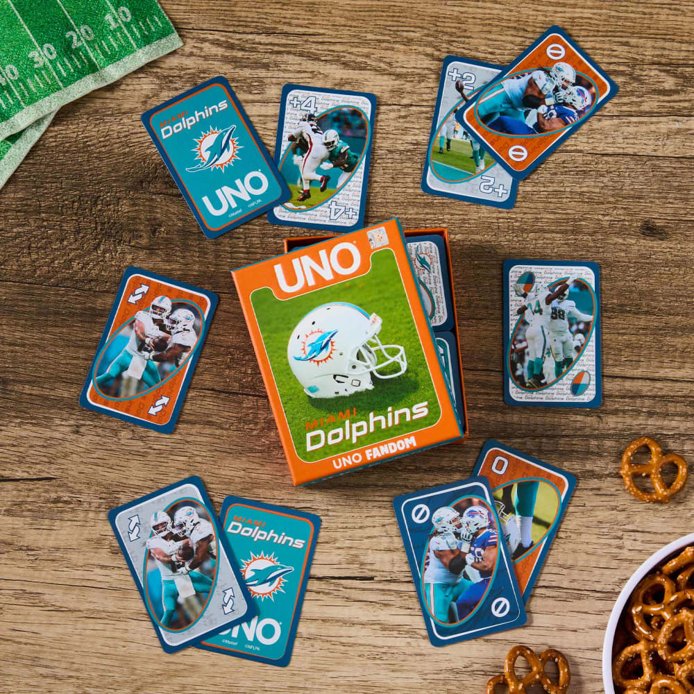 UNO Fandom NFL Miami Dolphins Game Deck | Mattel Creations