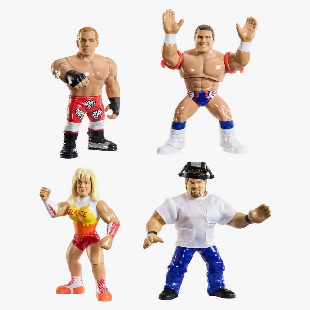 スポーツ WWE Retro Action Fig 4-Pack Bundle HVK92 WWE Retro Action Figure 4-Pack Bundle | Mattel Creations