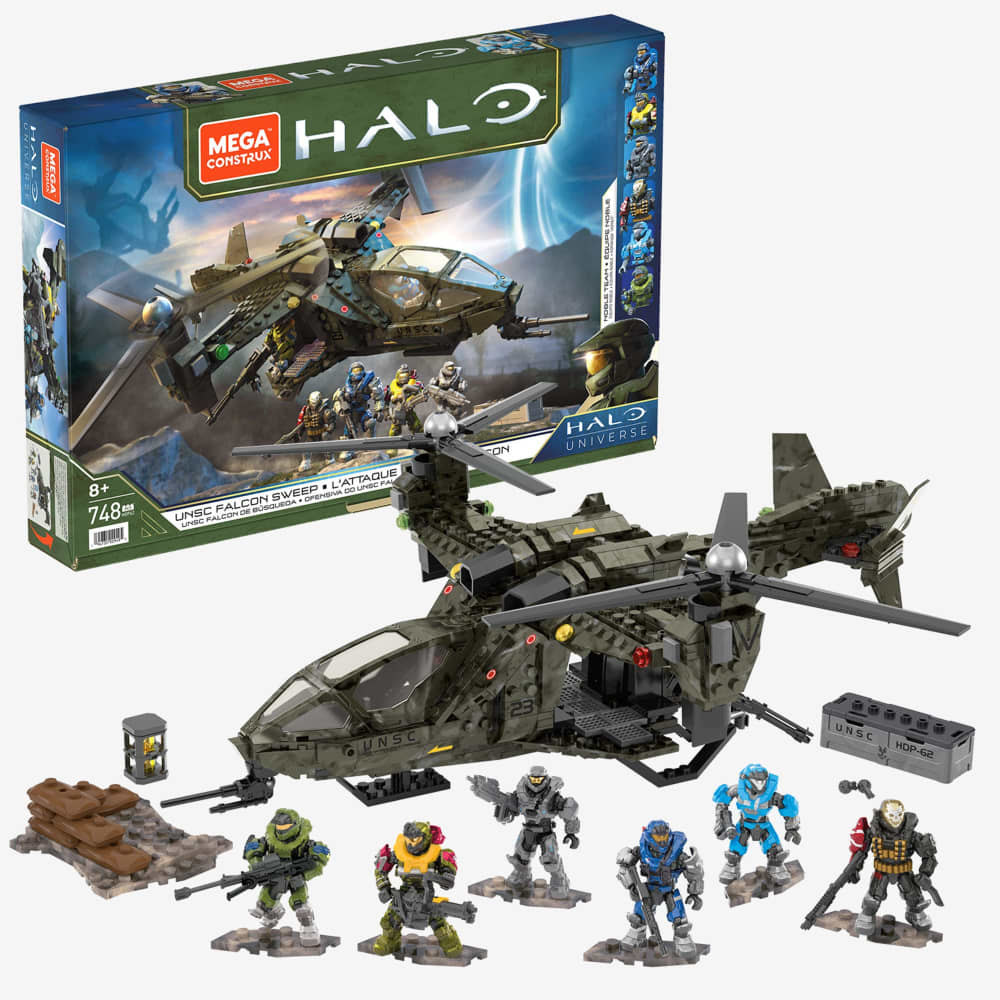 MEGA Halo 組み立ておもちゃセット MEGA Halo UNSC Falcon Sweep Building Toy Kit – Mattel Creations