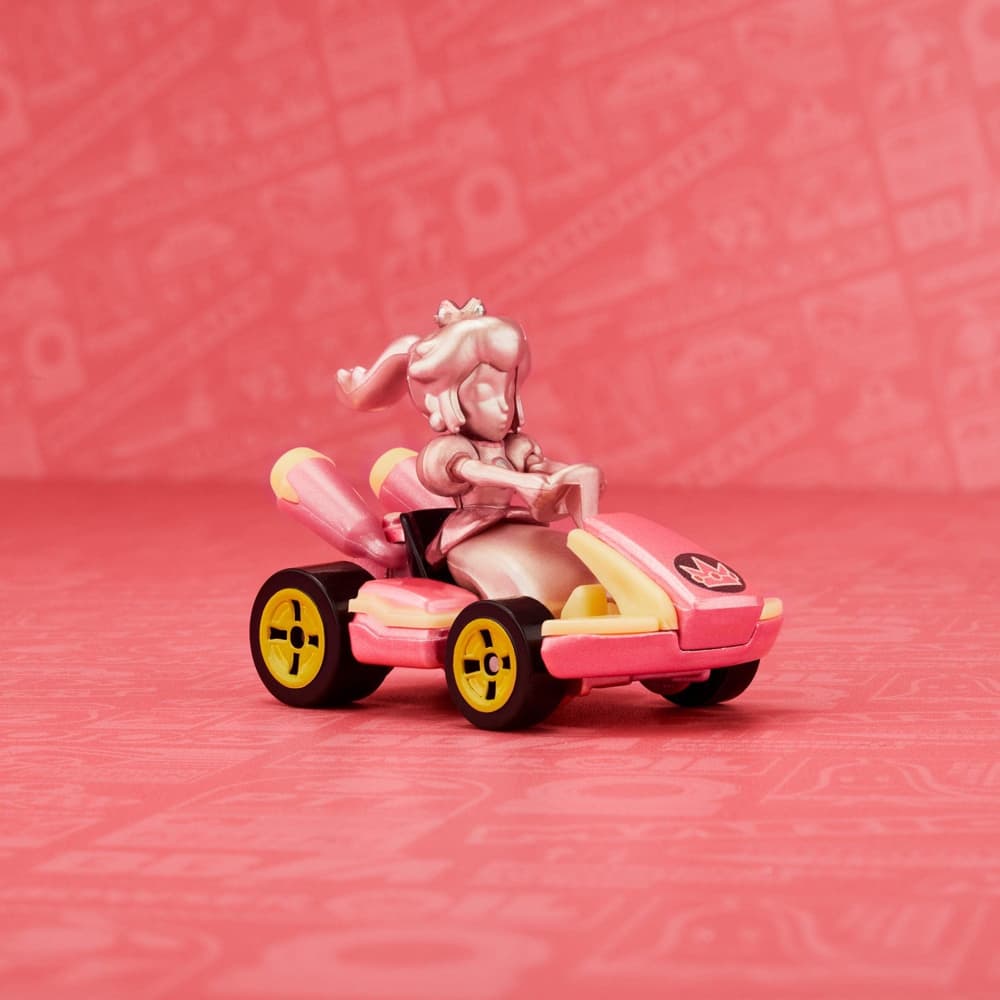 Hot Wheels Mario Kart Pink Gold Peach Collectible Vehicle – Mattel