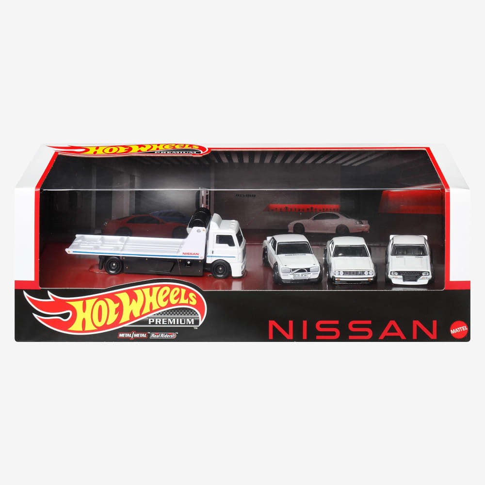 (Set 3 Hotwhees Skyline 30.000¥) Hot Wheels Premium Collector Set, 3 Nissan Skyline Cars & 1