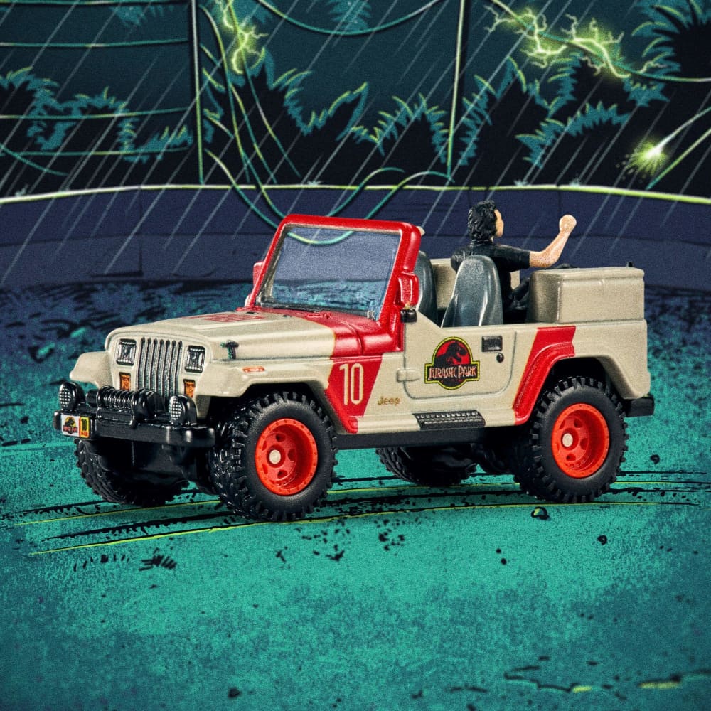 ホットウィール ジュラシックパーク ジープ ラングラー& Dr.イアン マルコム Hot Wheels Jurassic Park Jeep Wrangler & Dr. Ian Malcolm – Mattel
