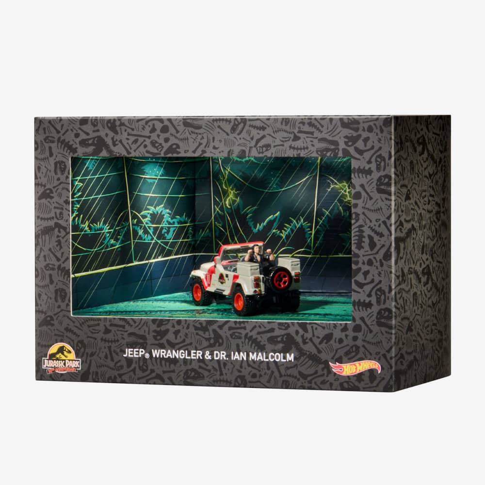 Hot Wheels Jurassic Park Jeep Wrangler & Dr. Ian Malcolm | Mattel