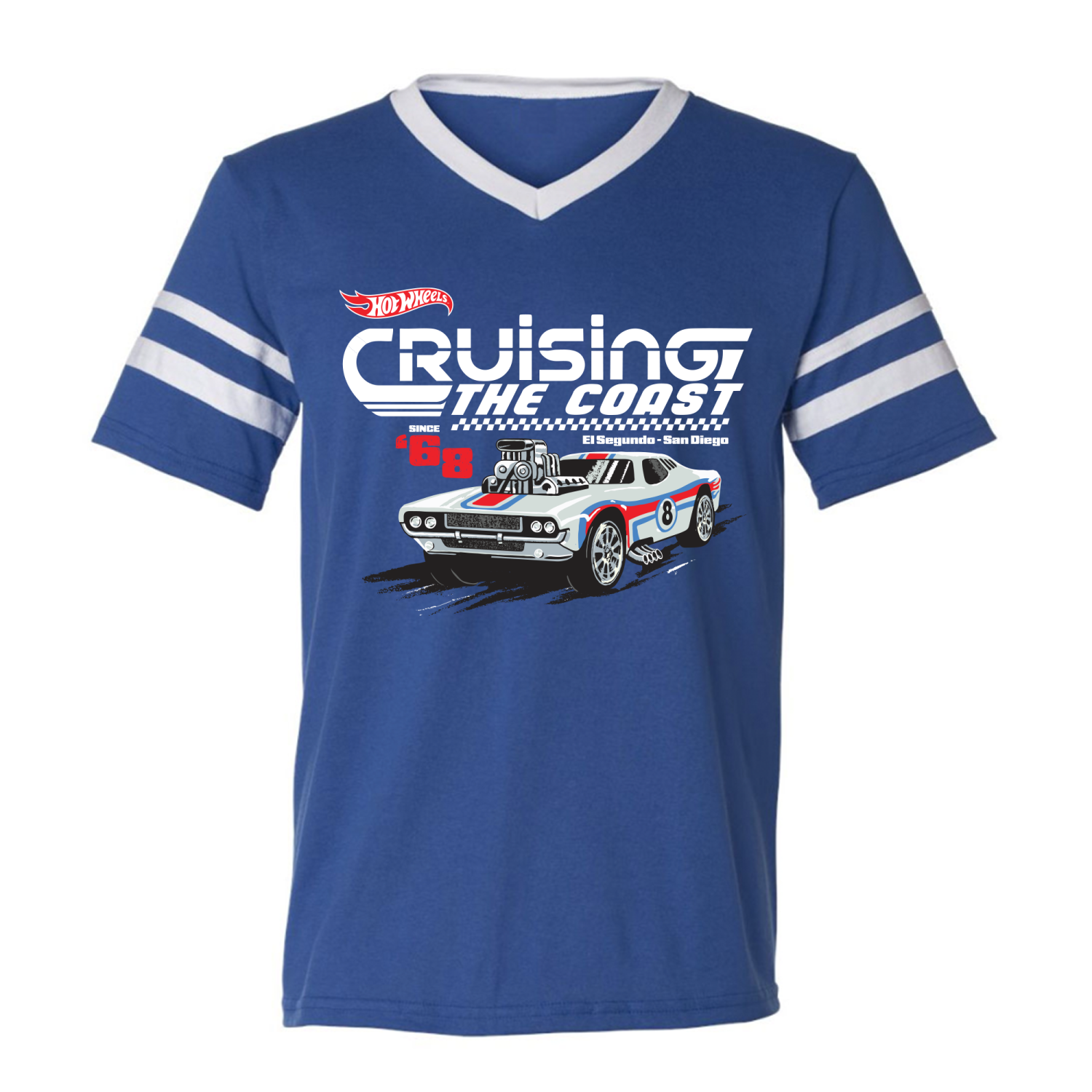Hot Wheels キャップ Tシャツ セット Hot Wheels Cruising the Coast Blue Jersey T-shirt | Mattel Creations