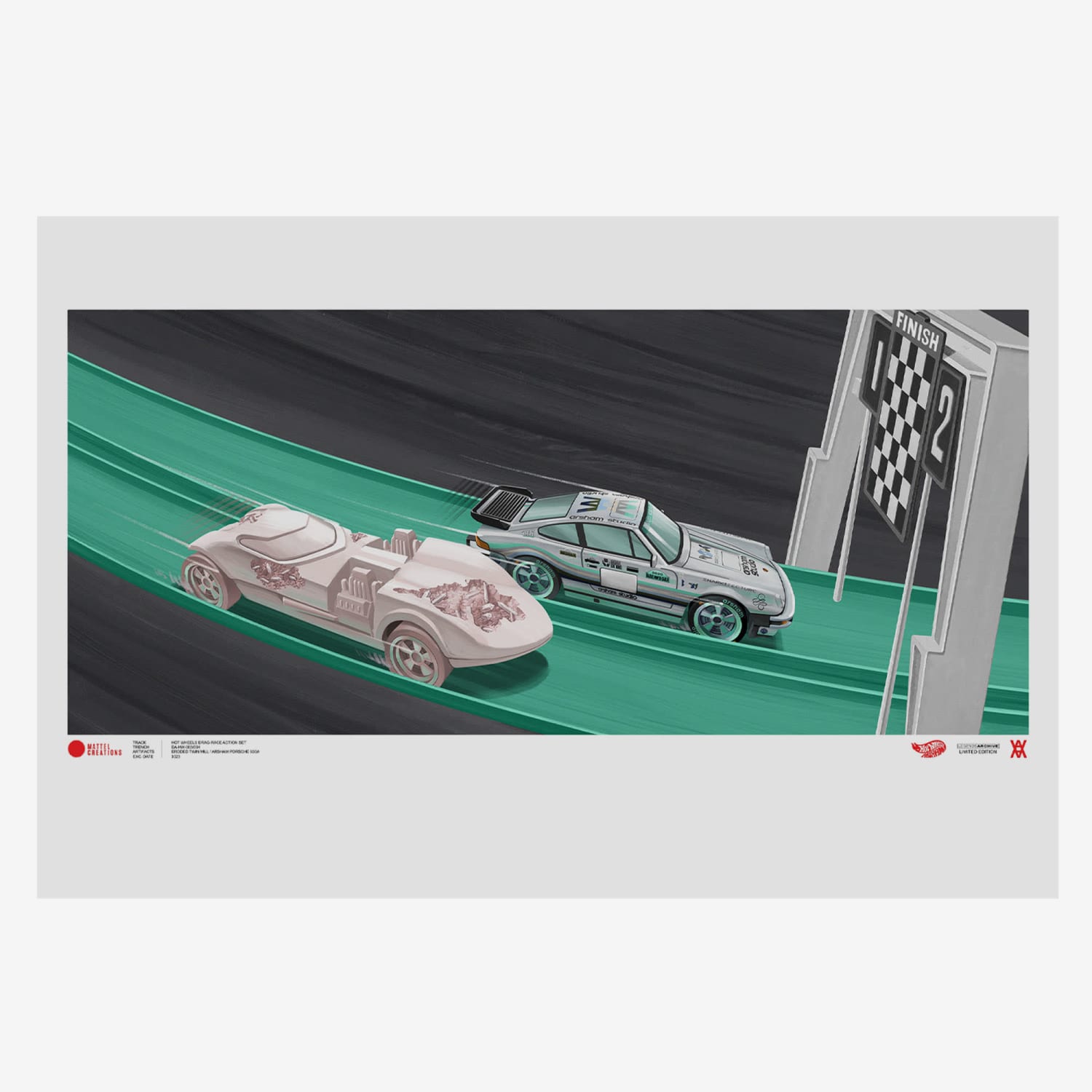 daniel arsham ポスター 3点セット Hot Wheels x Daniel Arsham Legends Archive Lap 3 Poster | Mattel
