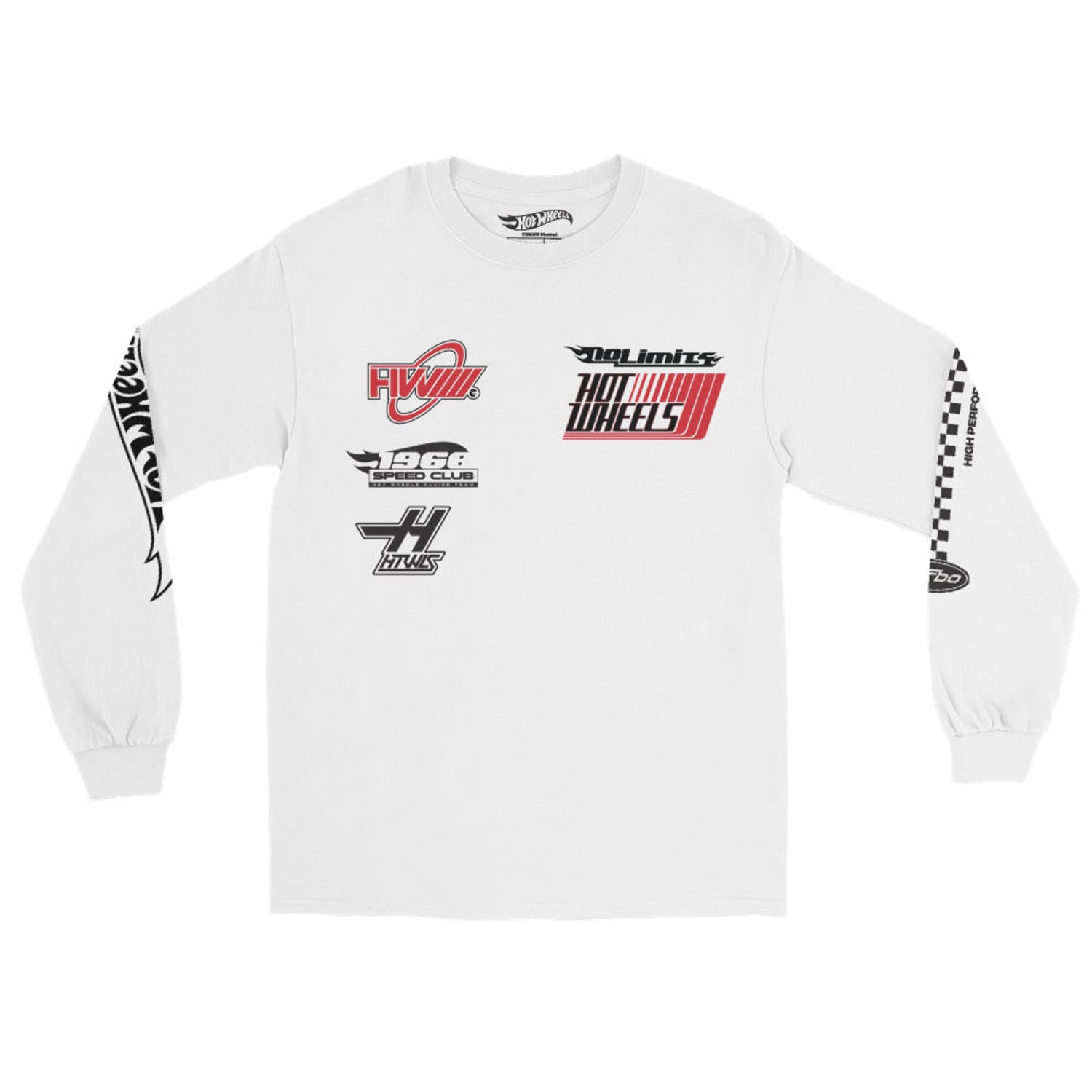 【限定】 × ホットウィールズ メッシュ ロングスリーブ Tシャツ Hot Wheels Racing White Long Sleeve T-Shirt | Mattel Creations
