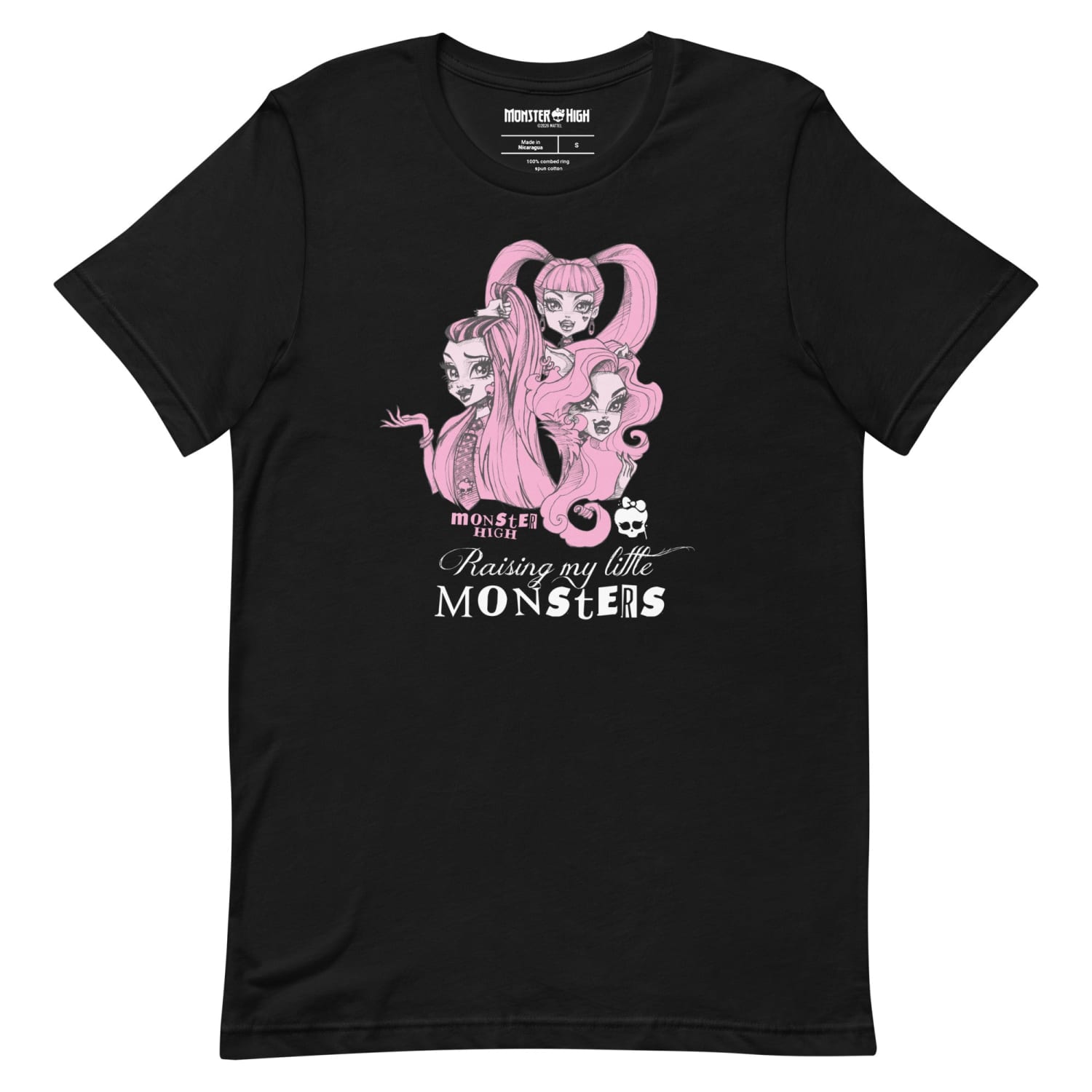 Monster High Raising Little Monsters Black T-shirt | Mattel Creations