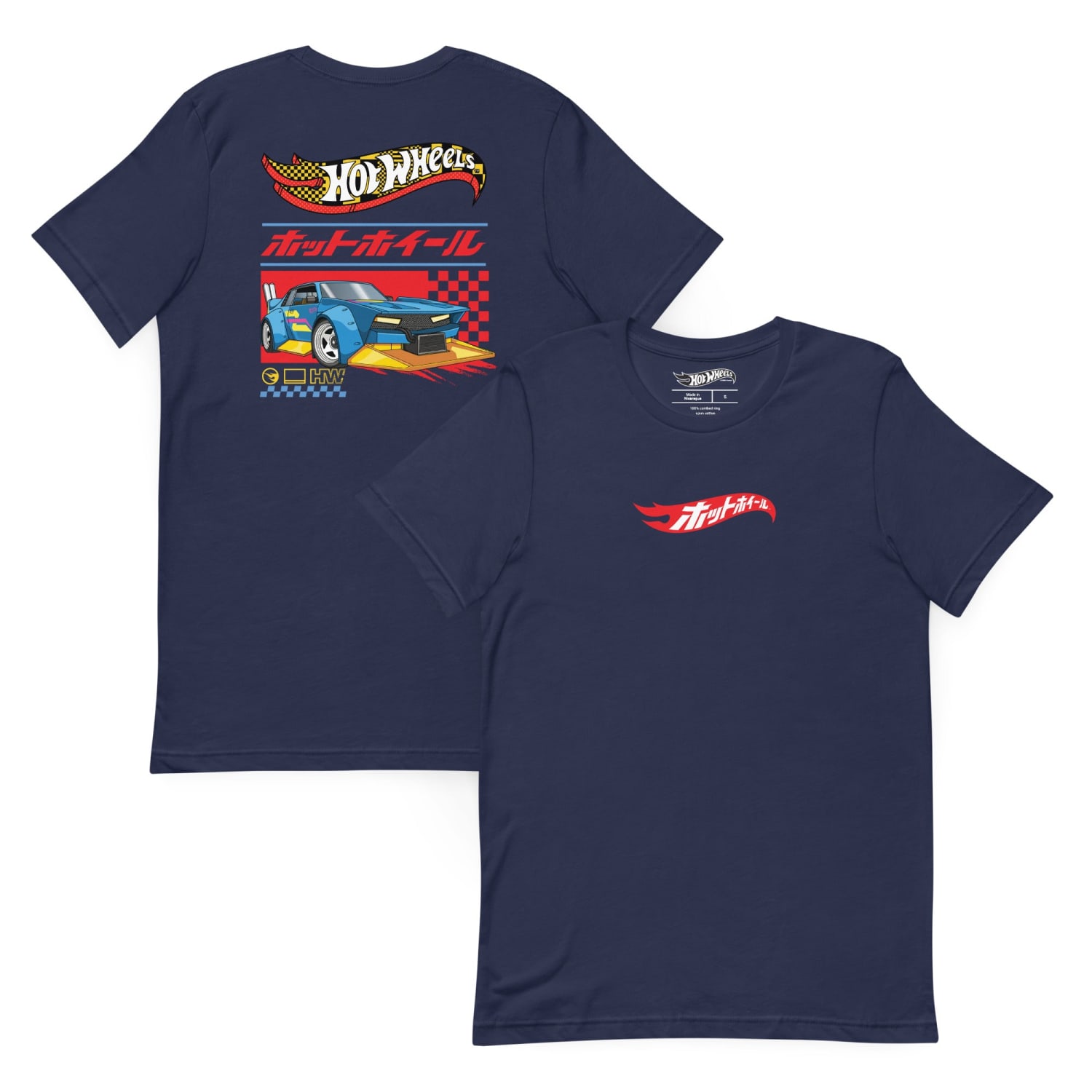 Hot Wheels in Katakana Navy T-Shirt | Mattel Creations