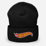 Hot Wheels Black Cuffed Beanie