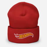Hot Wheels Red Cuffed Beanie