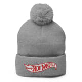 Hot Wheels Grey Pom Pom Beanie