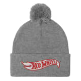 Hot Wheels Grey Pom Pom Beanie