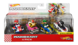 Hot Wheels Mario Kart Characters and Die-Cast Kart Vehicles, Set of 4