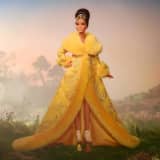 Guo Pei Barbie Doll Wearing Golden-Yellow Gown