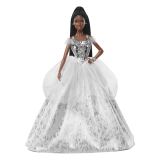 2021 Holiday Barbie Doll, Brunette Braids