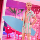 Ken Doll Wearing Pastel Striped Beach Matching Set – Barbie The Movie
