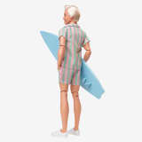 Ken Doll Wearing Pastel Striped Beach Matching Set – Barbie The Movie