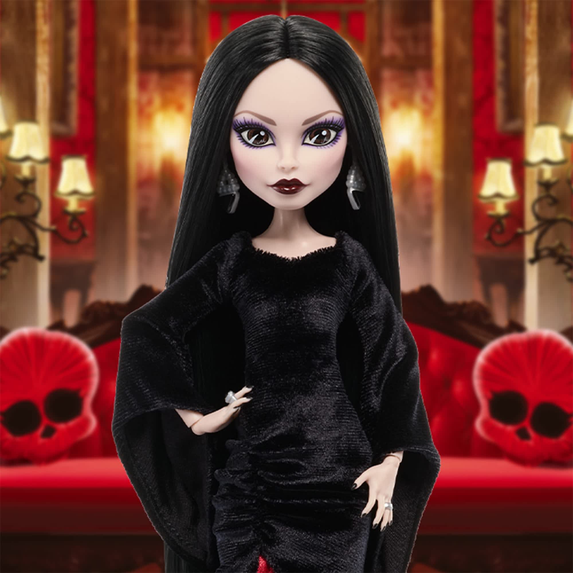Wednesday Morticia Addams Skullector Puppe