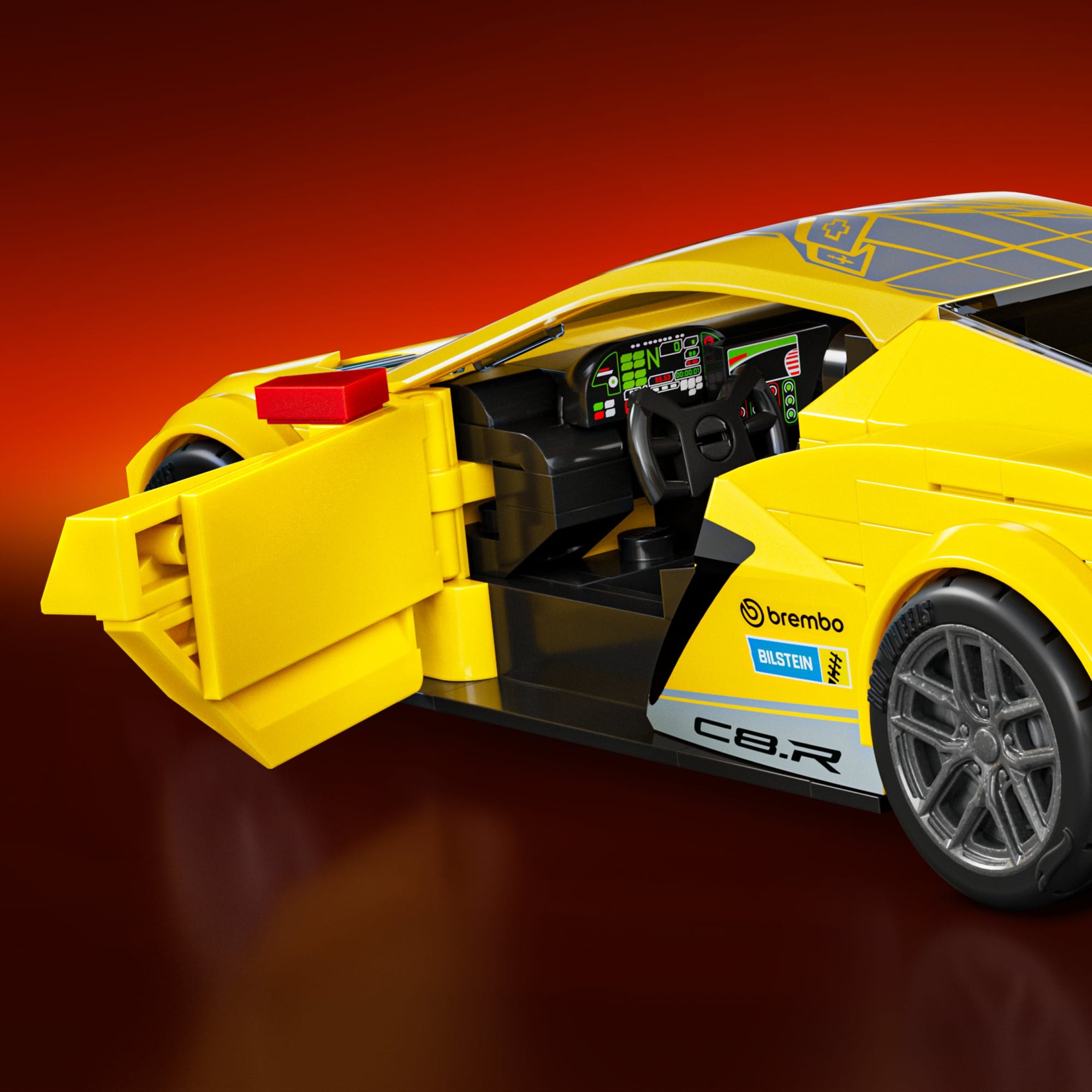 Mattel Brick Shop Hot Wheels ’20 Corvette C8.R Building Set