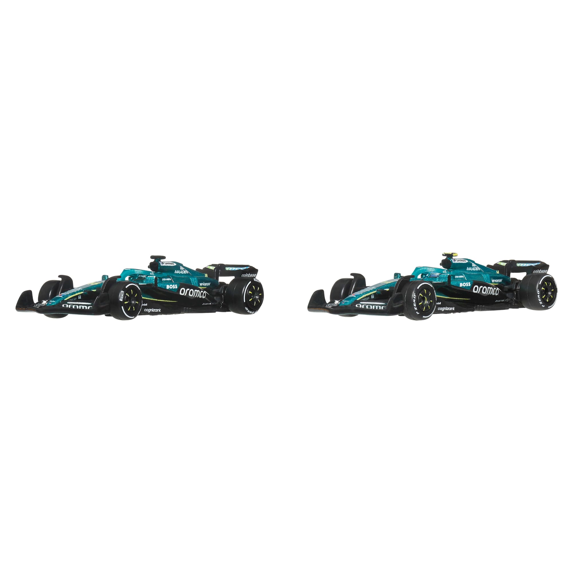 Hot Wheels Premium 2025 Formula 1® Aston Martin #18 Lance Stroll and #14 Fernando Alonso