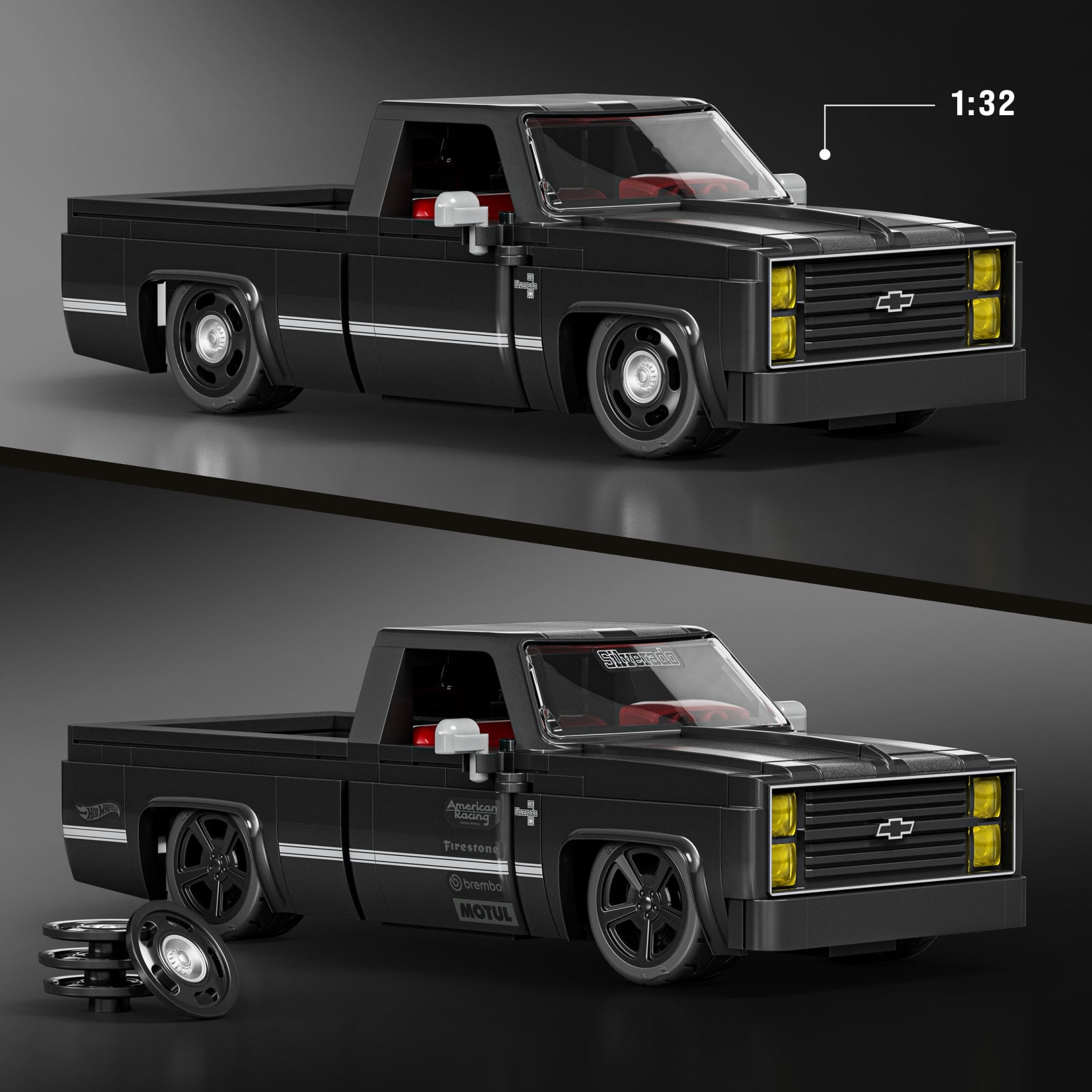 Mattel Brick Shop Hot Wheels '83 Chevy Silverado Building Set