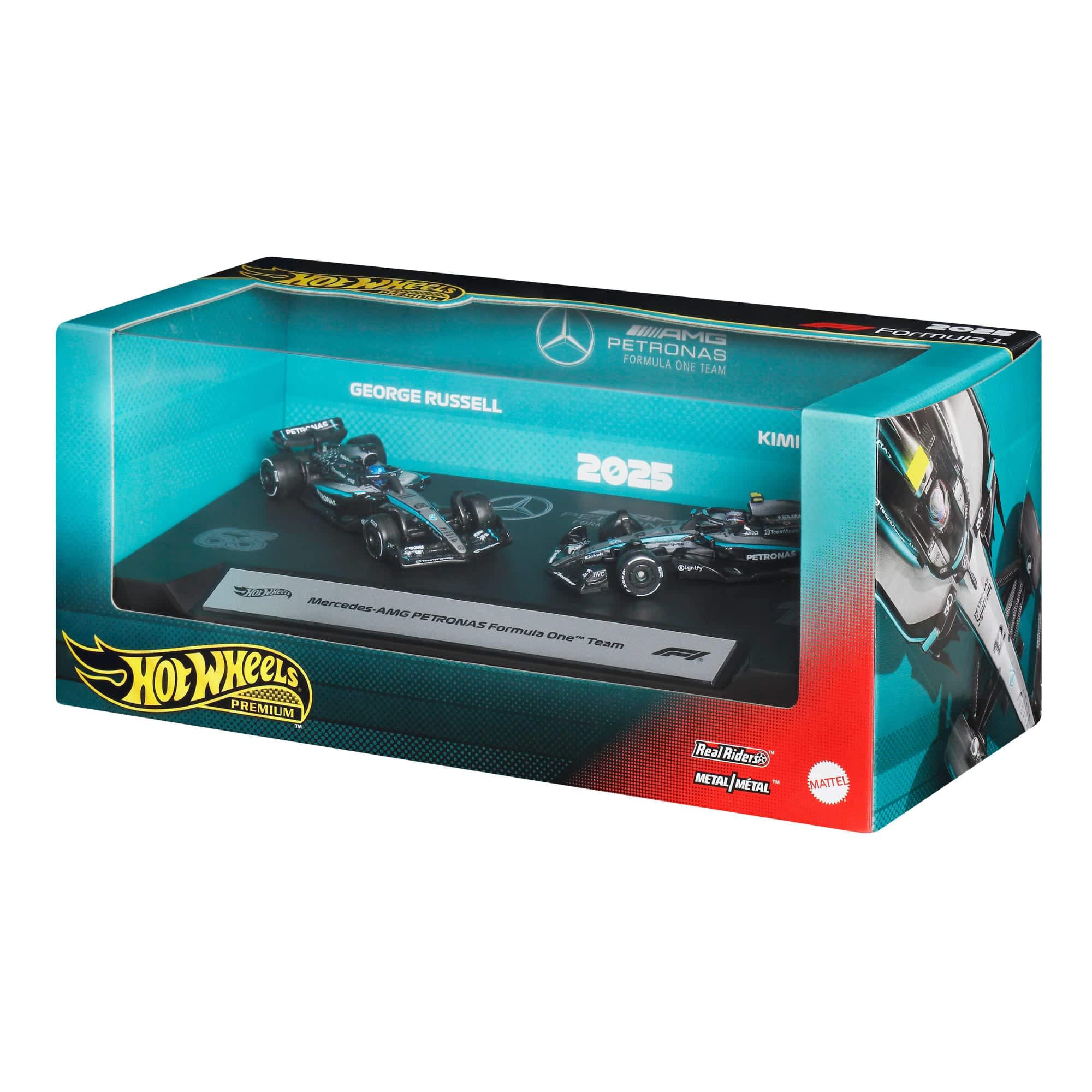 Hot Wheels Premium Mercedes 2025 Formula 1® Team #63 & Team #12