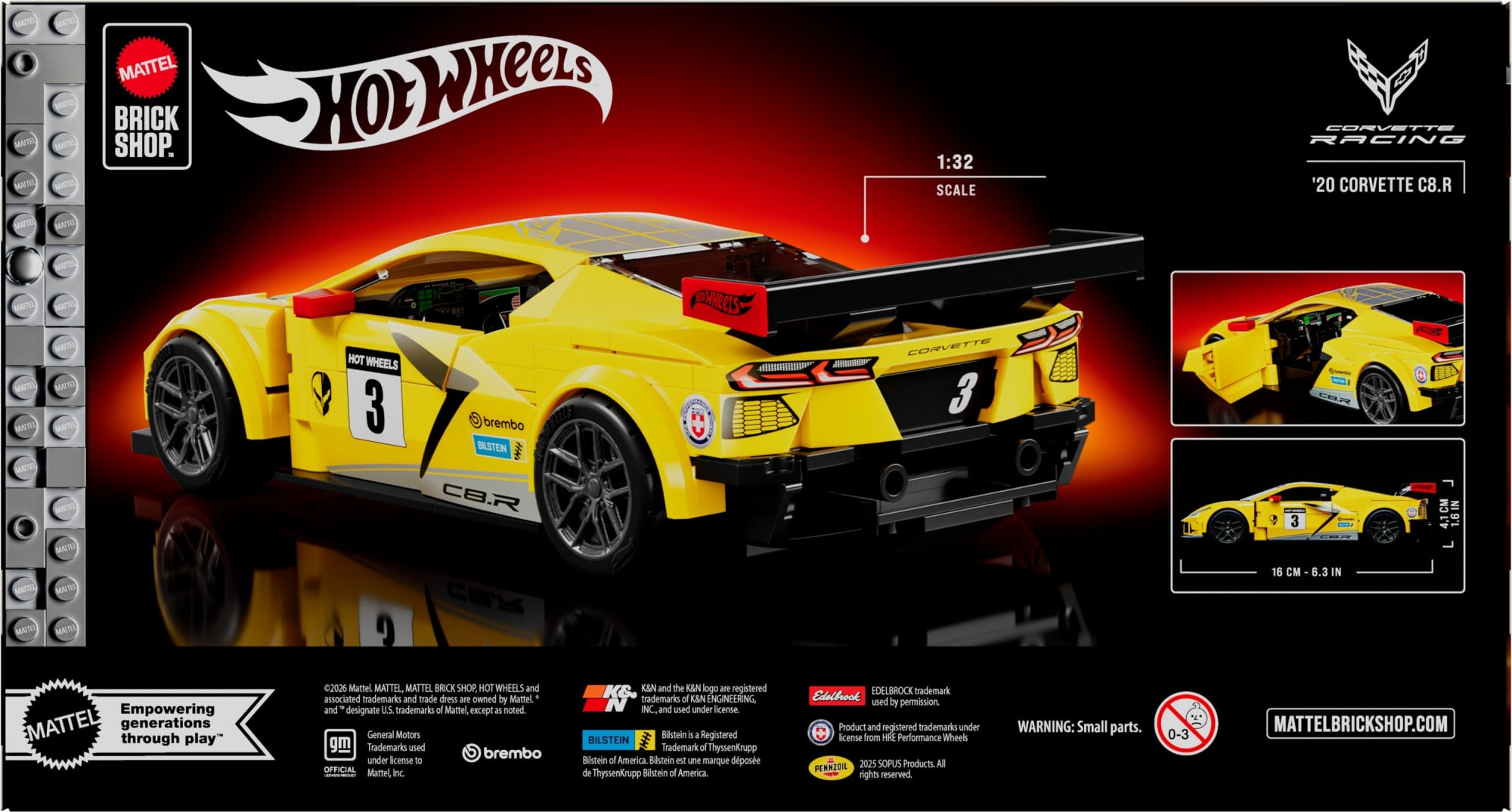 Mattel Brick Shop Hot Wheels ’20 Corvette C8.R Building Set