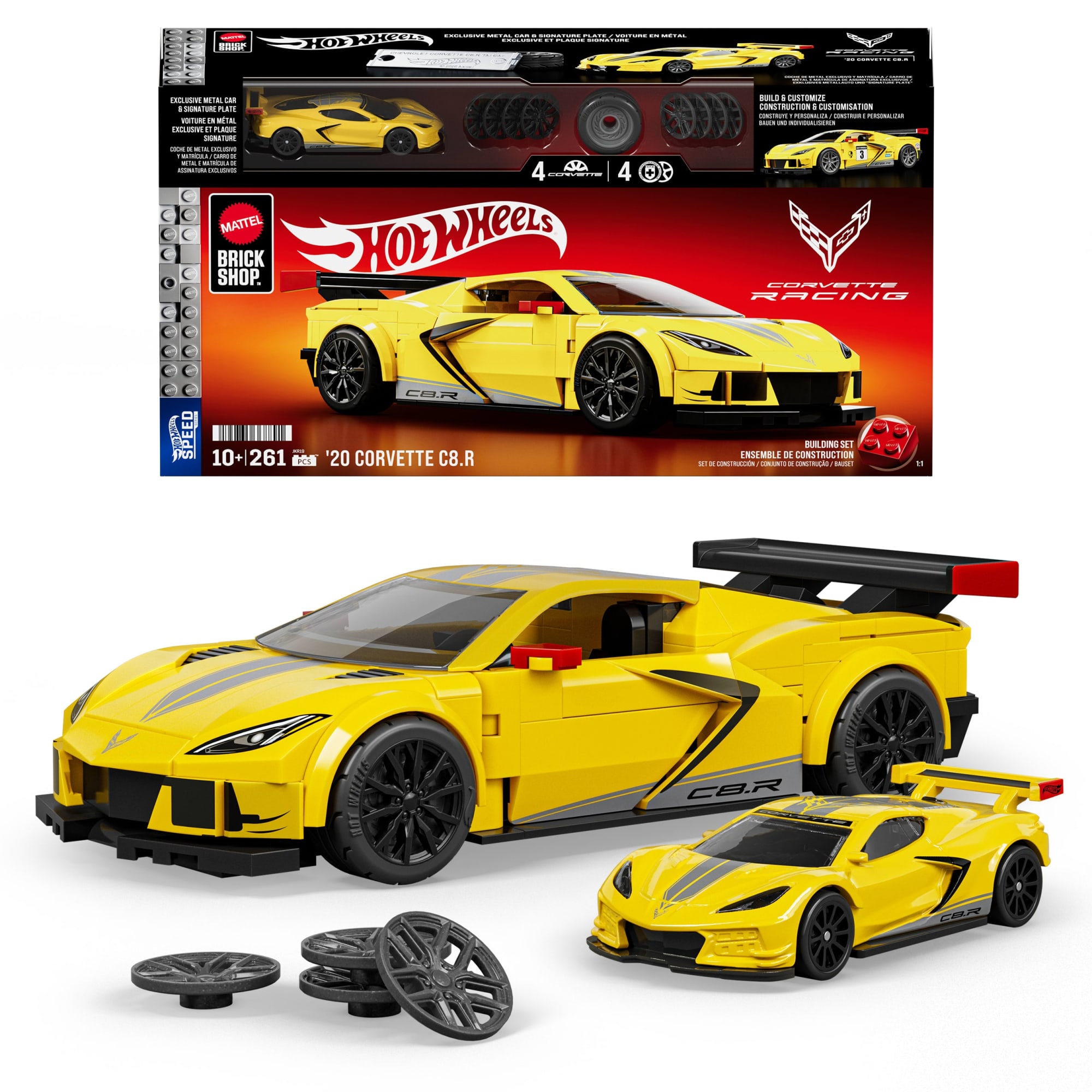 Mattel Brick Shop Hot Wheels ’20 Corvette C8.R Building Set