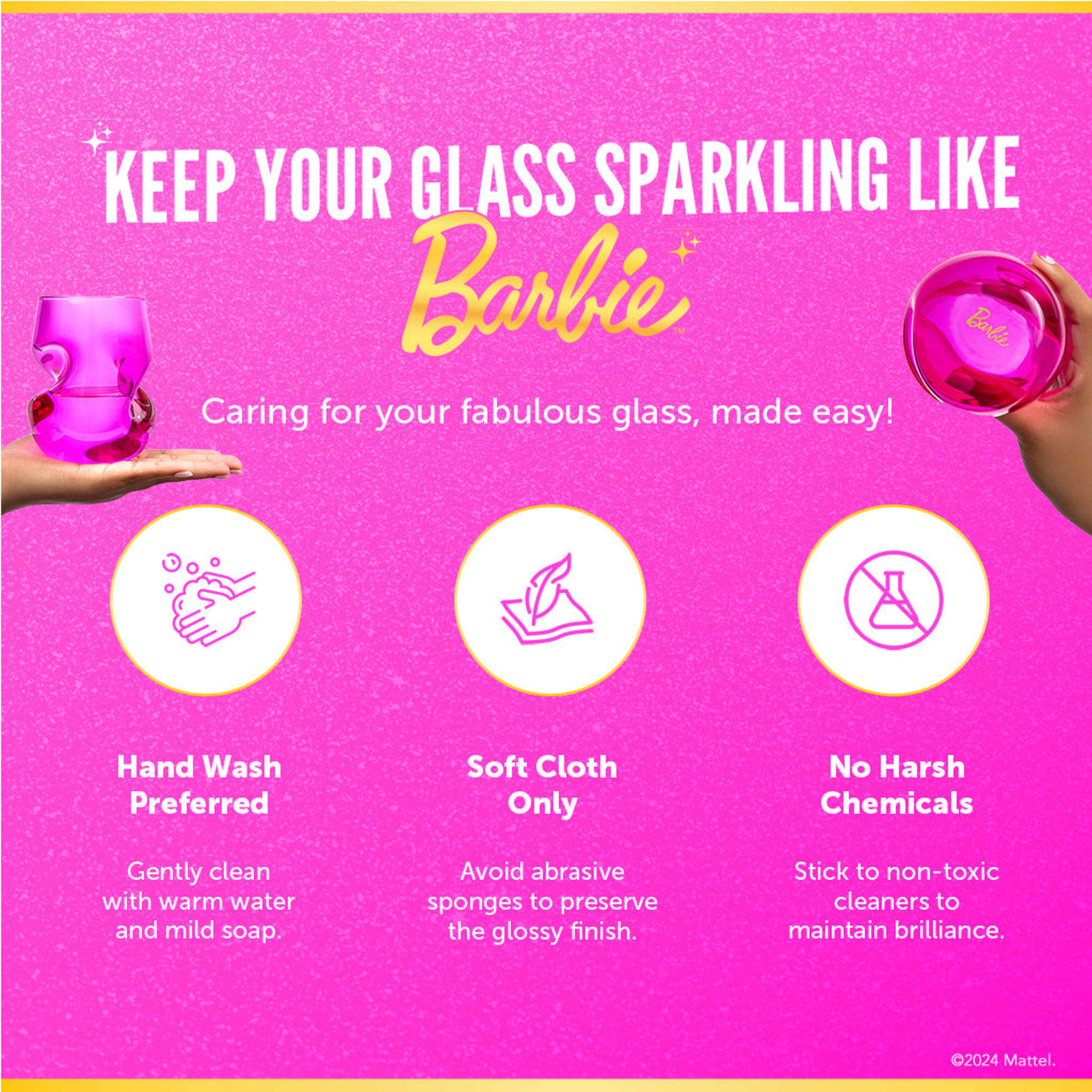 Barbie™ X Dragon Glassware® Stemless Wine Glasses