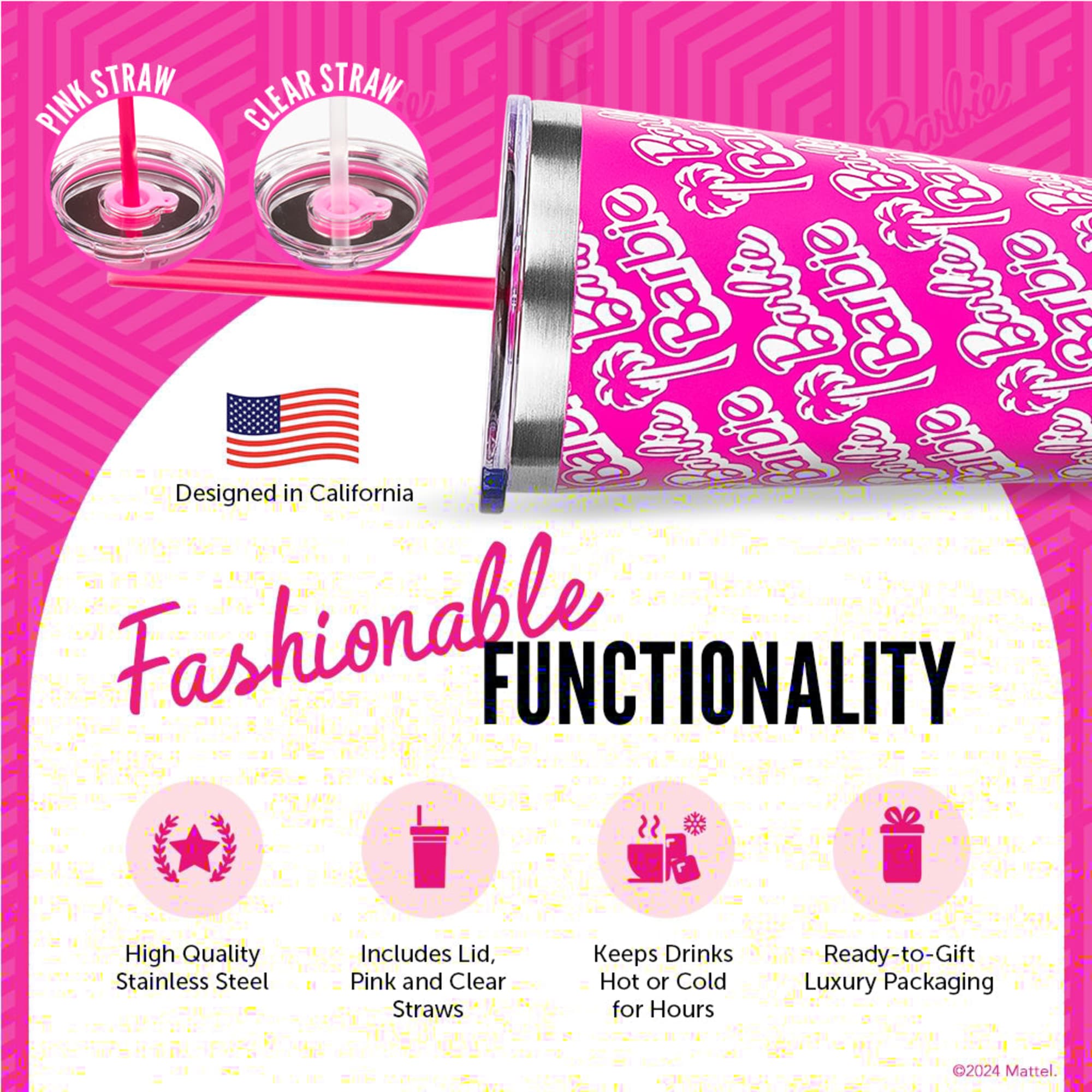 Barbie™ X Dragon Glassware® Tumbler - 16 Oz