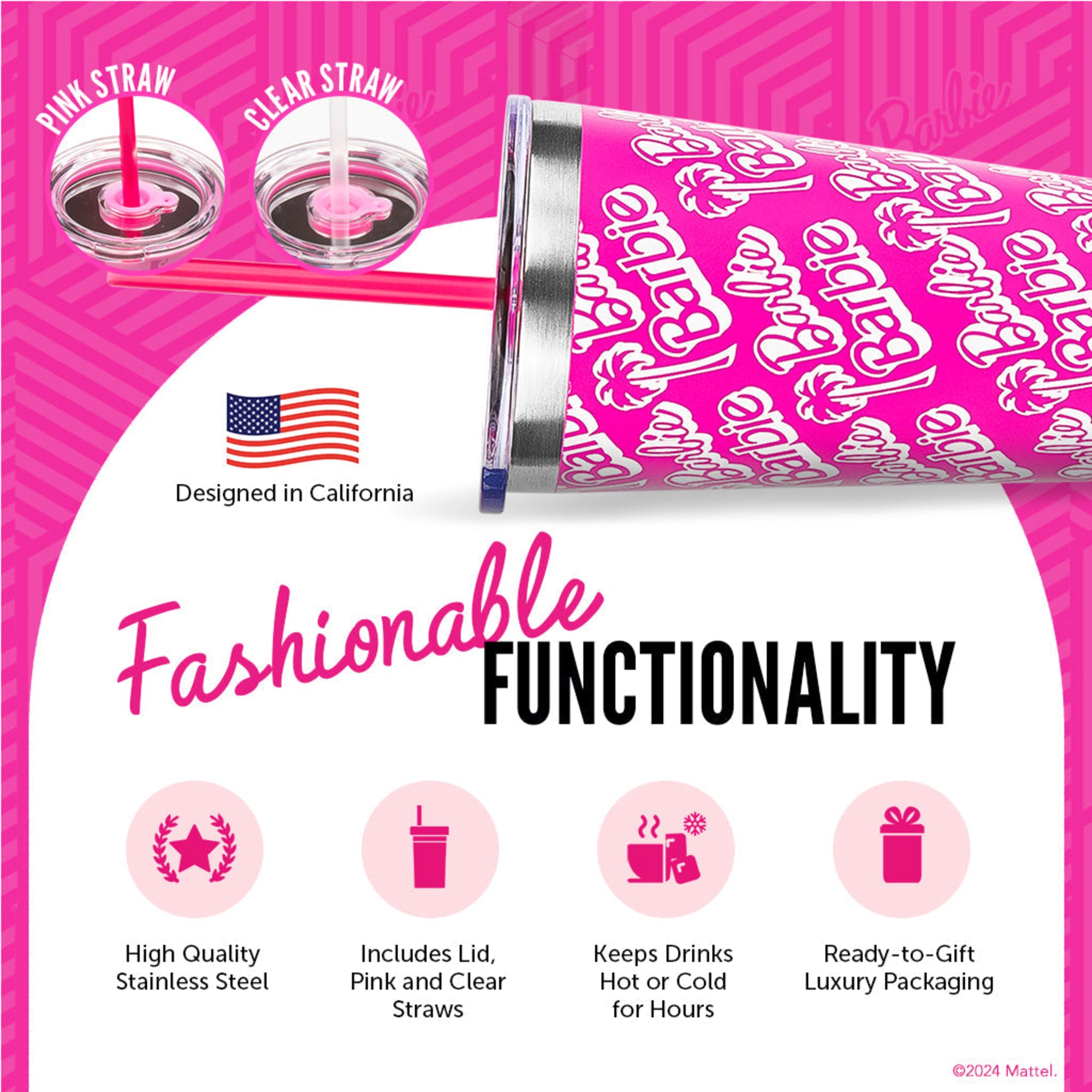 Barbie™ X Dragon Glassware® Tumbler - 16 Oz