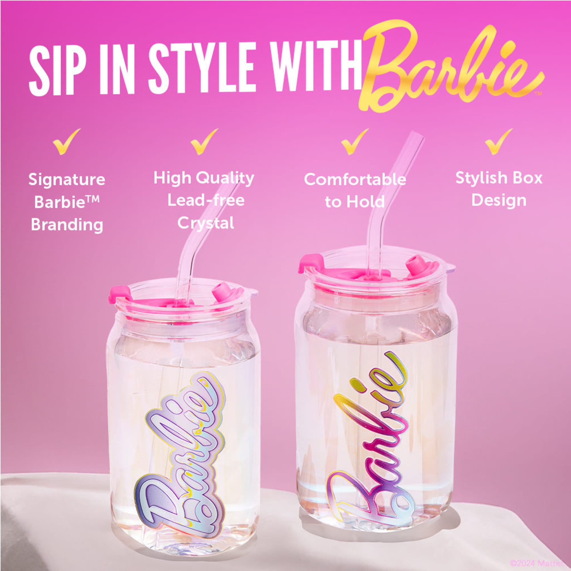 Barbie™ X Dragon Glassware® Aura Drinking Glasses