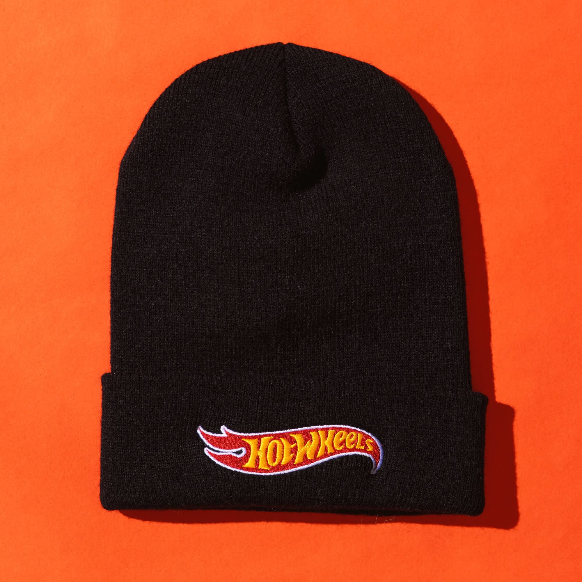 Hot Wheels Black Cuffed Beanie