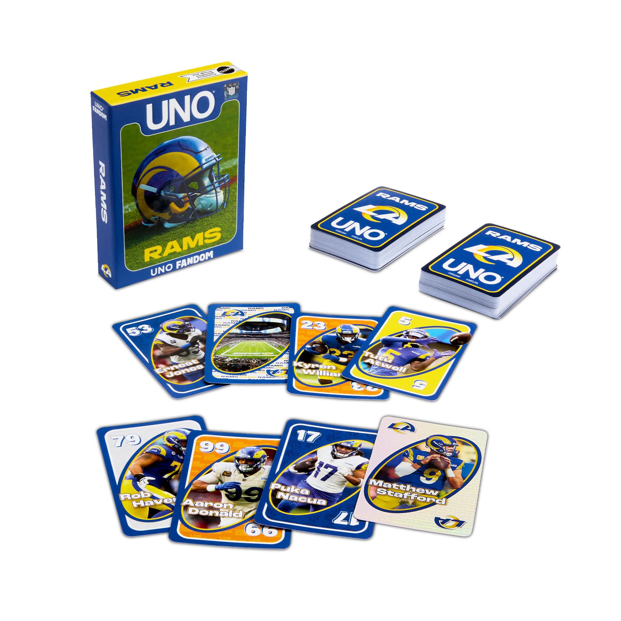 UNO Fandom NFL Los Angeles Rams Game Deck