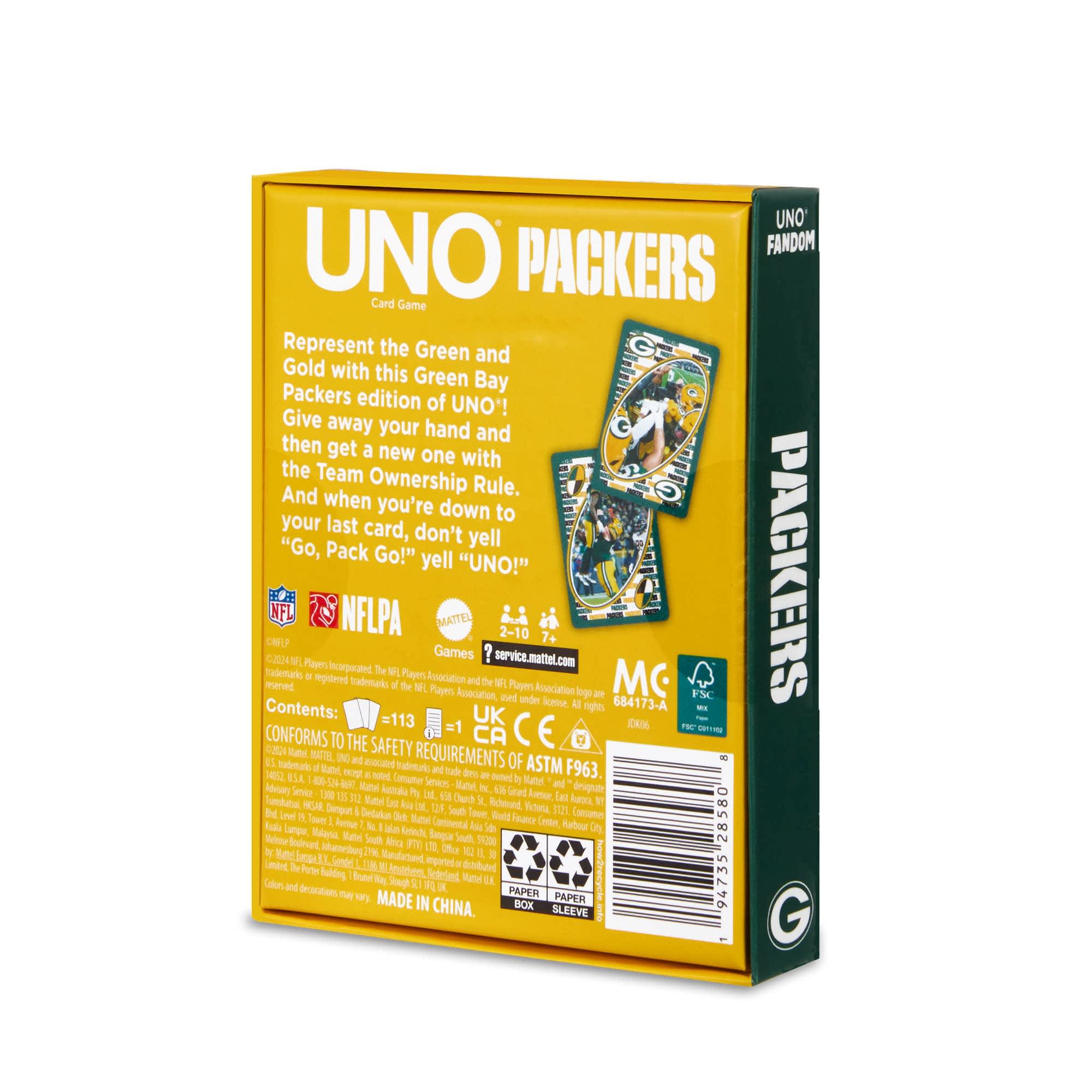 UNO Fandom NFL Green Bay Packers Game Deck