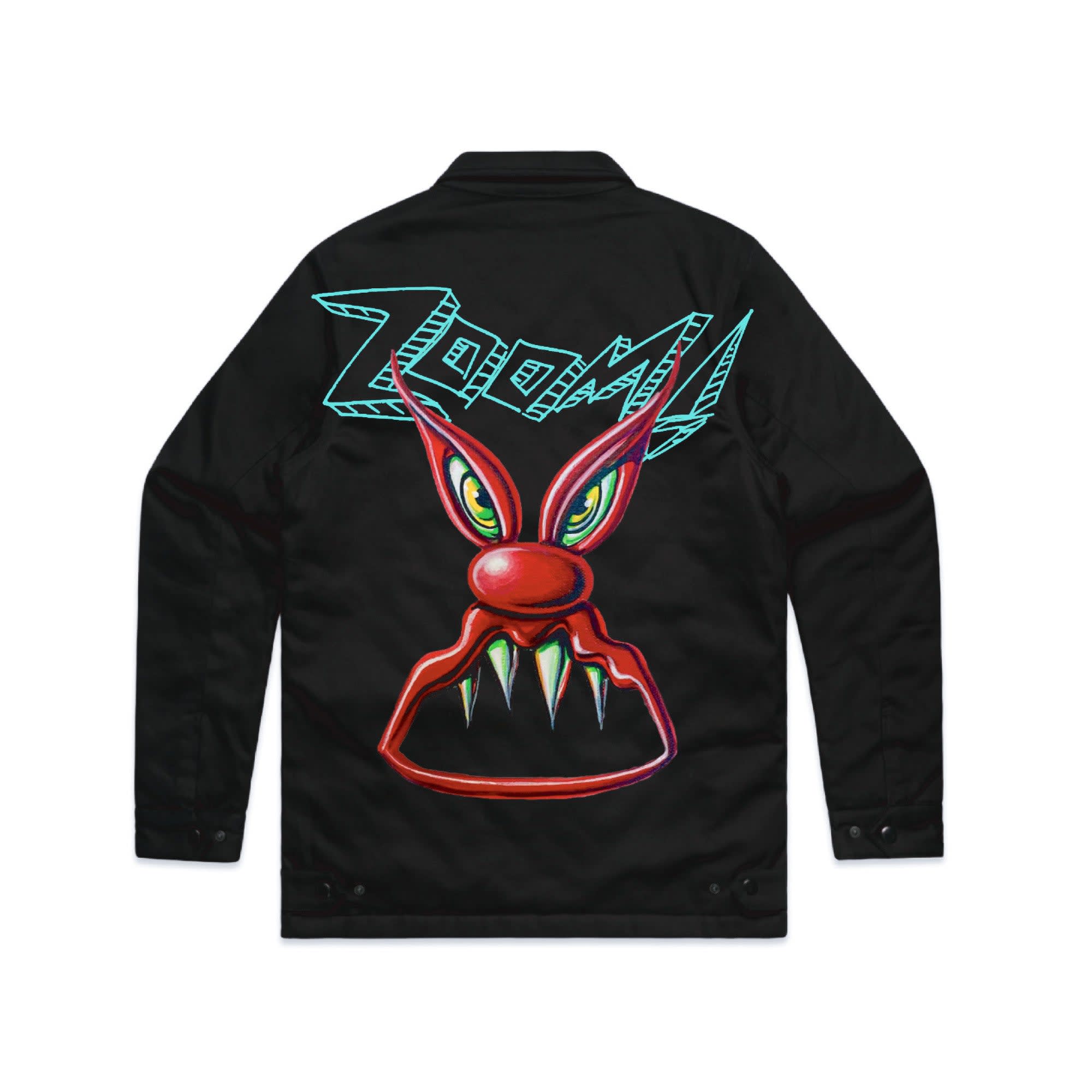 Hot Wheels x Kenny Scharf Black Embroidered Zip Front Jacket