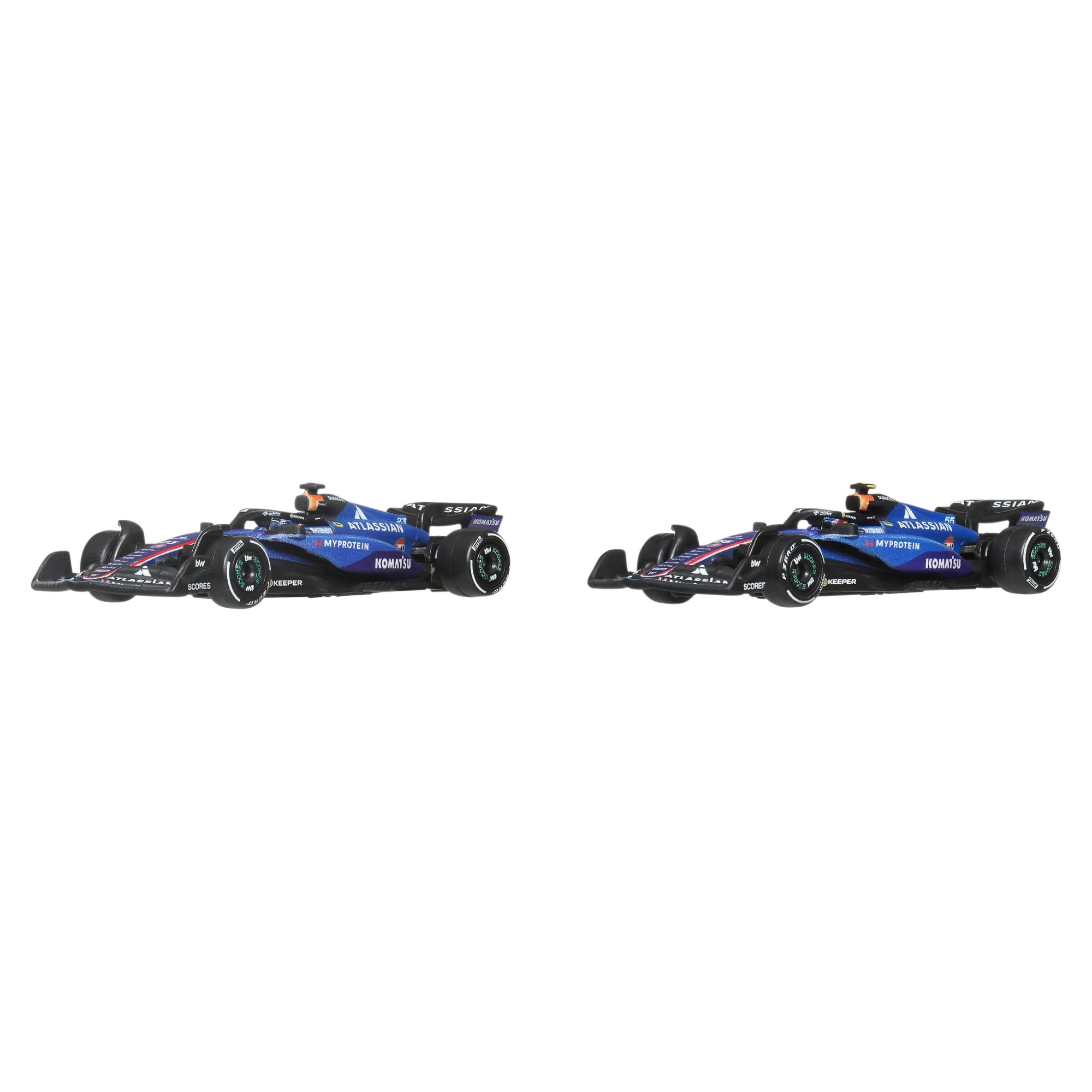 Hot Wheels Premium Atlassian Williams Racing 2025 Formula 1® Team #23 Alex Albon & Team #55 Carlos Sainz