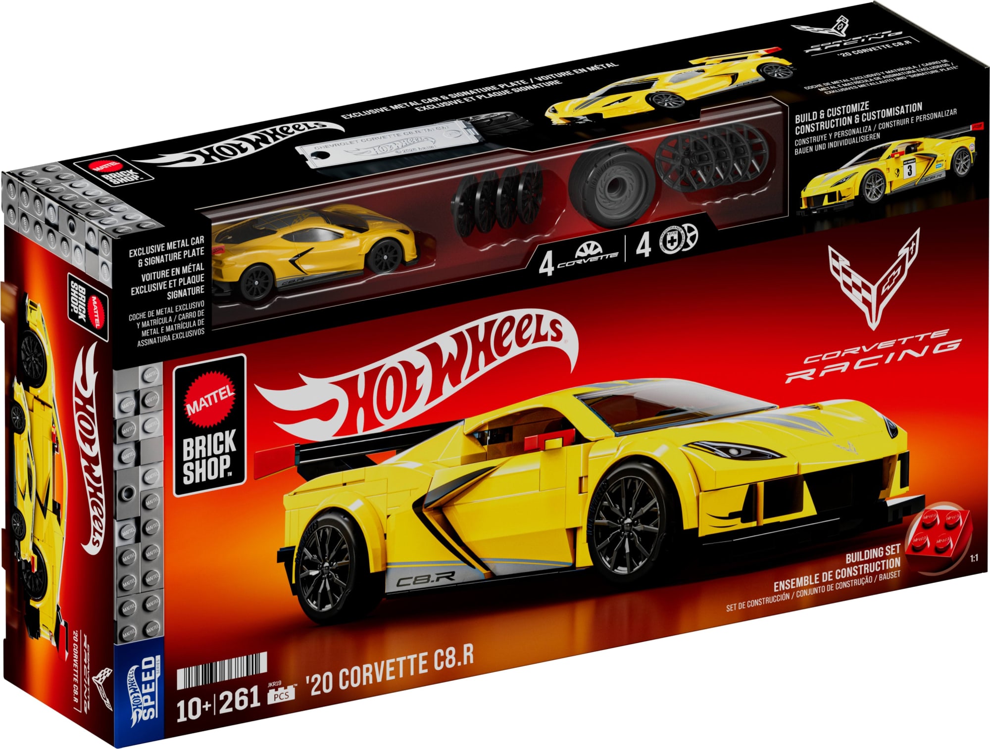 Mattel Brick Shop Hot Wheels ’20 Corvette C8.R Building Set