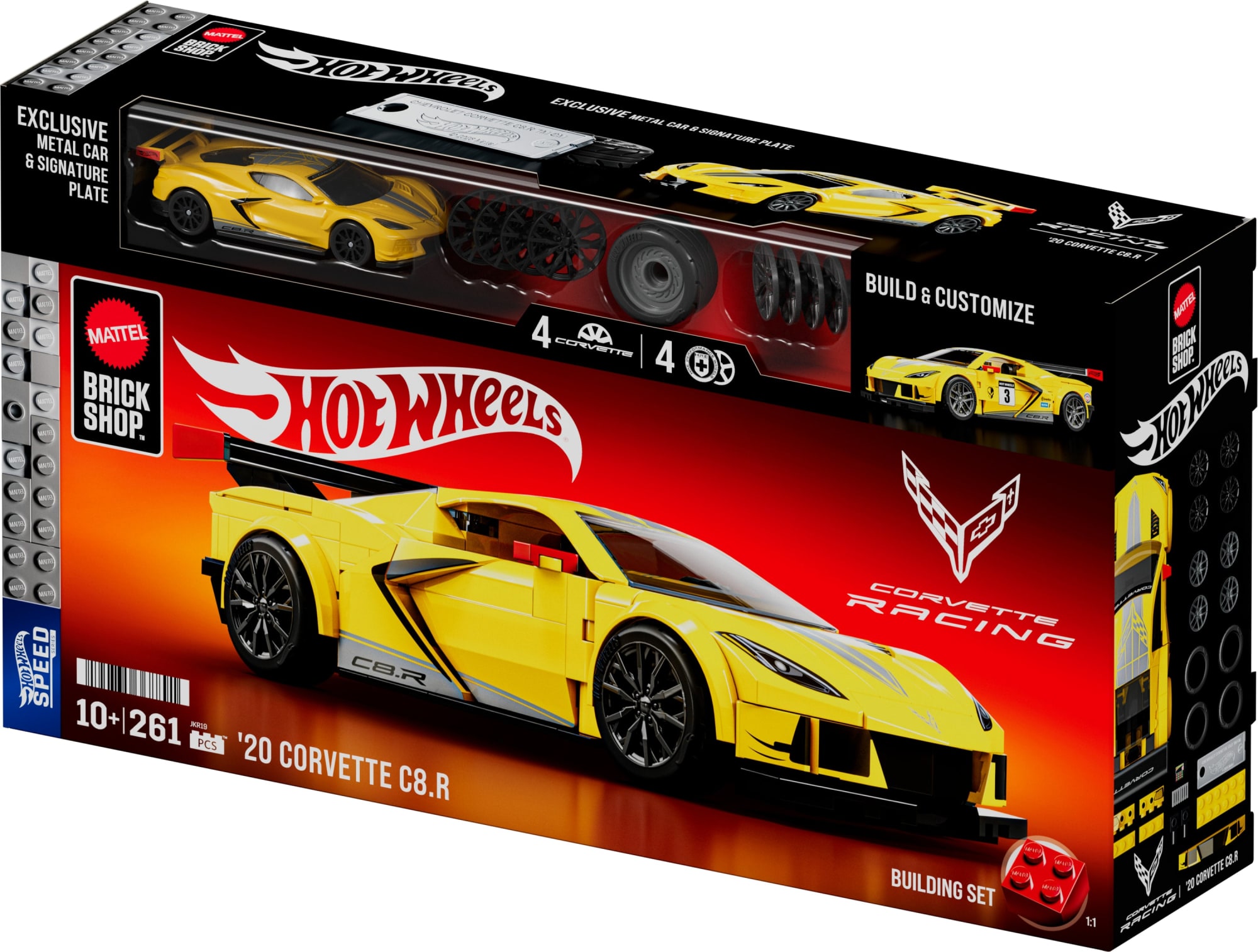 Mattel Brick Shop Hot Wheels ’20 Corvette C8.R Building Set