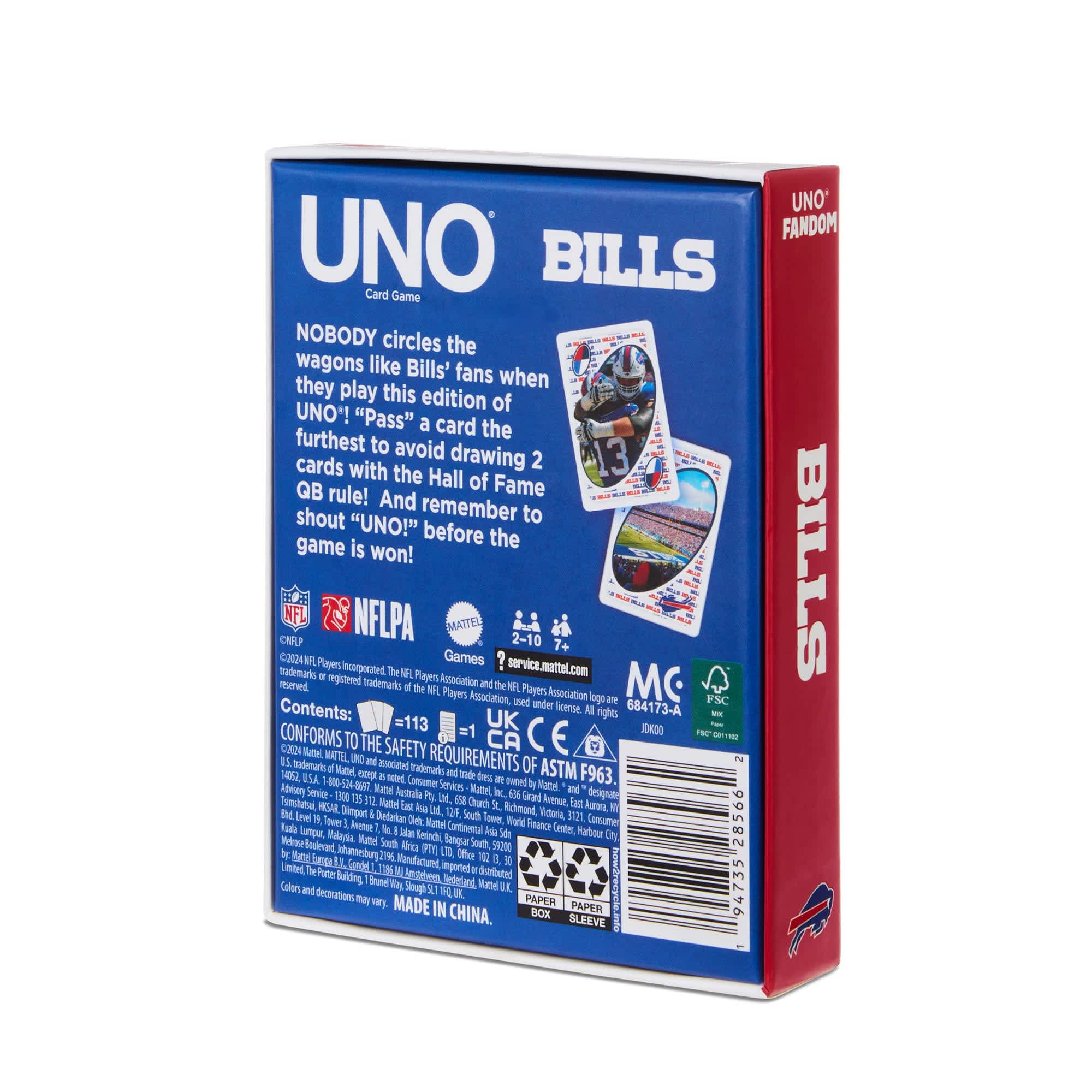 UNO Fandom NFL Buffalo Bills Game Deck