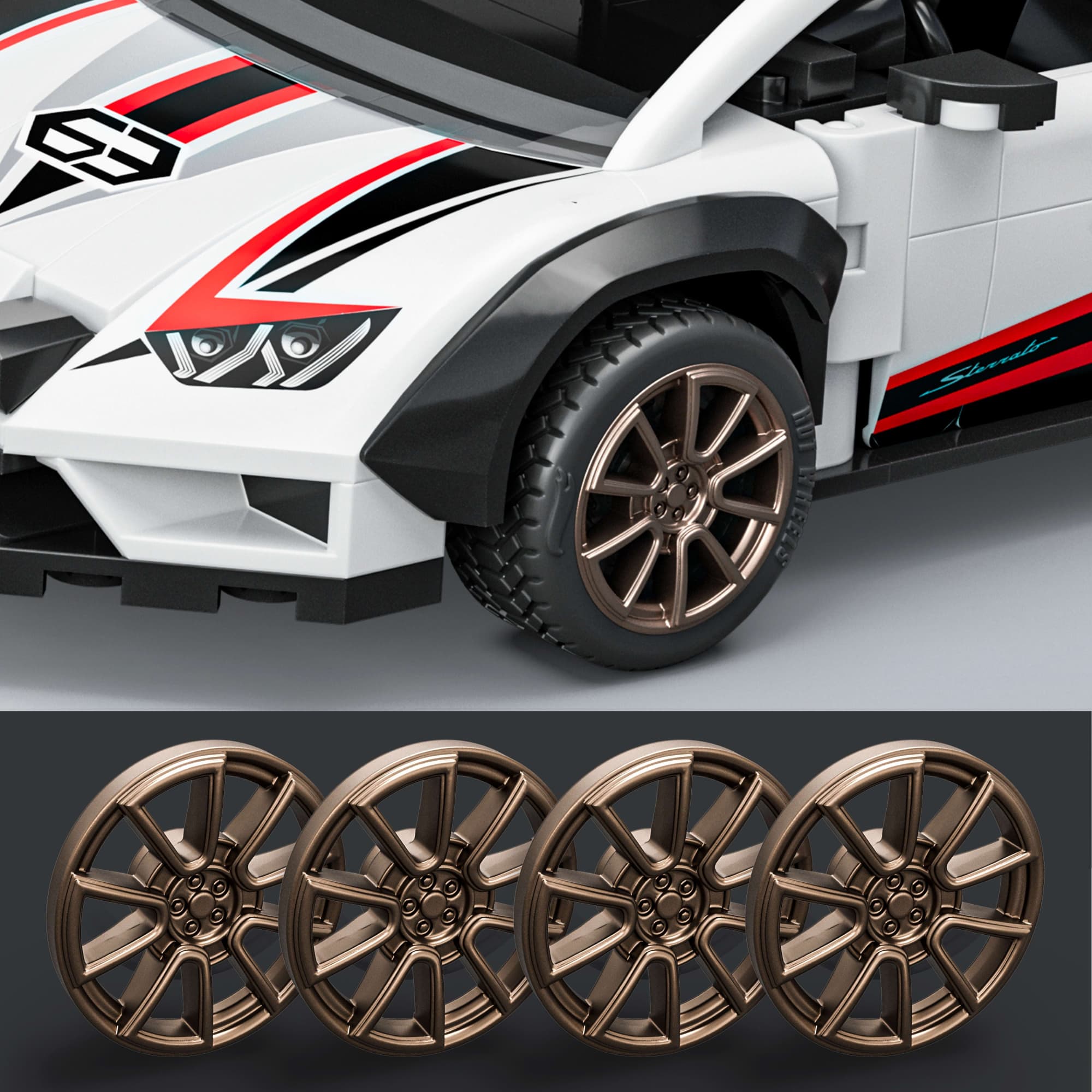 Mattel Brick Shop Hot Wheels Lamborghini Huracan Sterrato Building Set