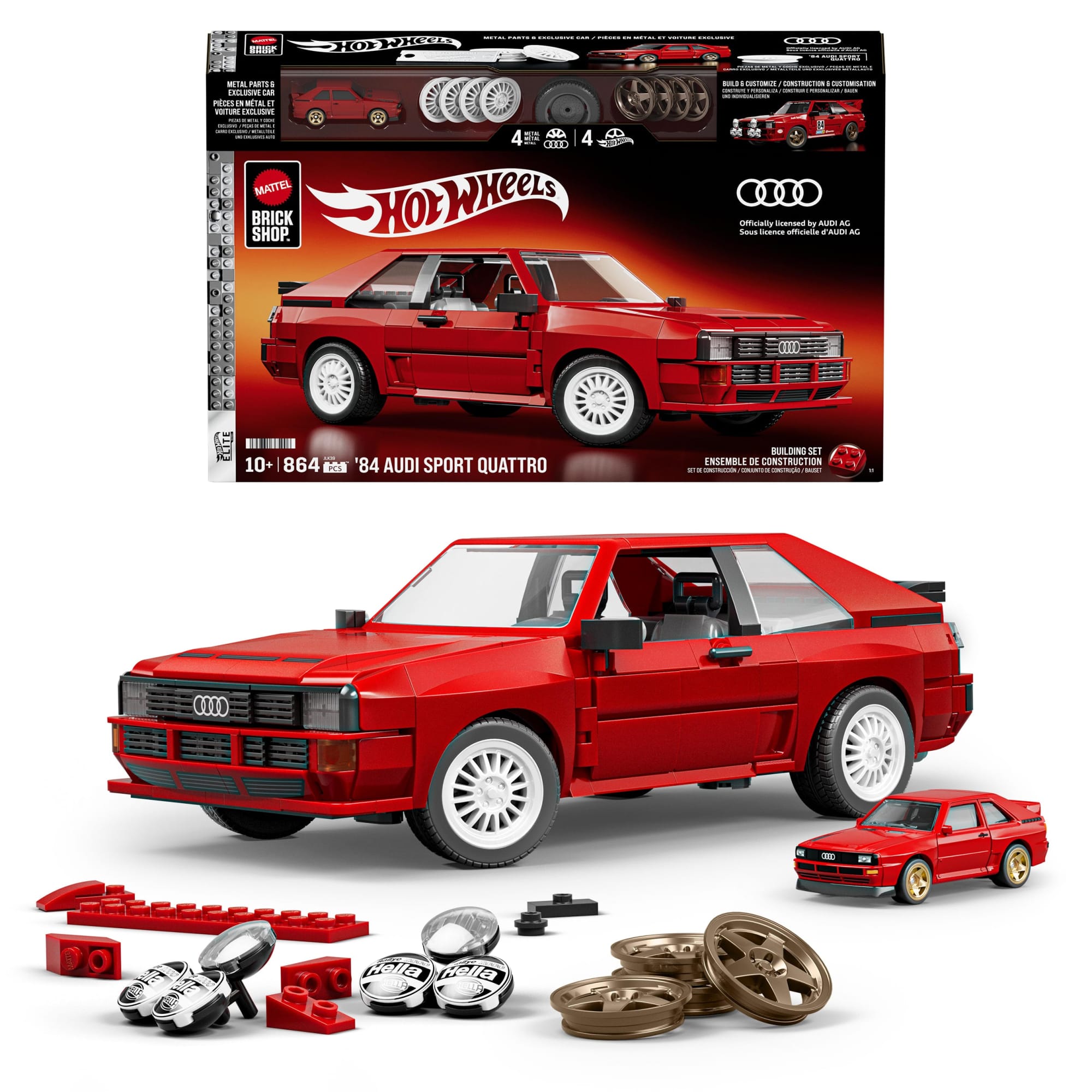 Mattel Brick Shop Hot Wheels '84 Audi Sport quattro Building Set