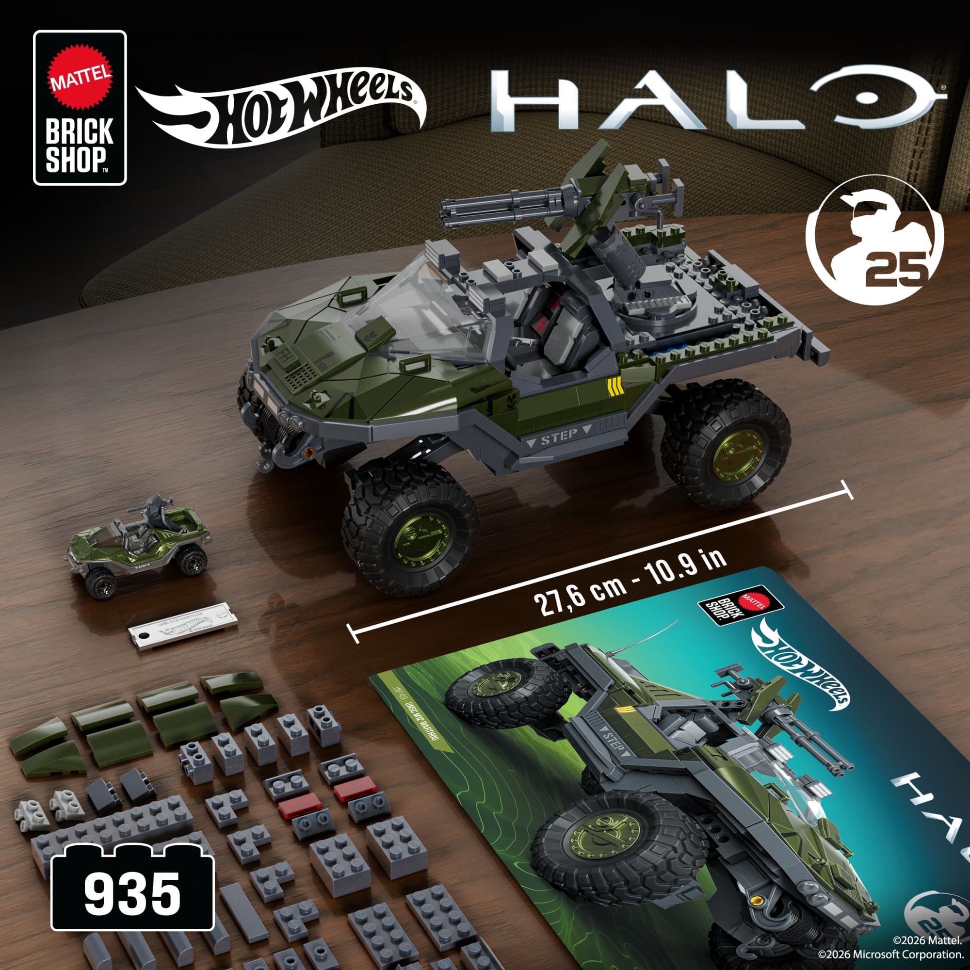 Mattel Brick Shop Hot Wheels Halo UNSC M12 Warthog Building Set