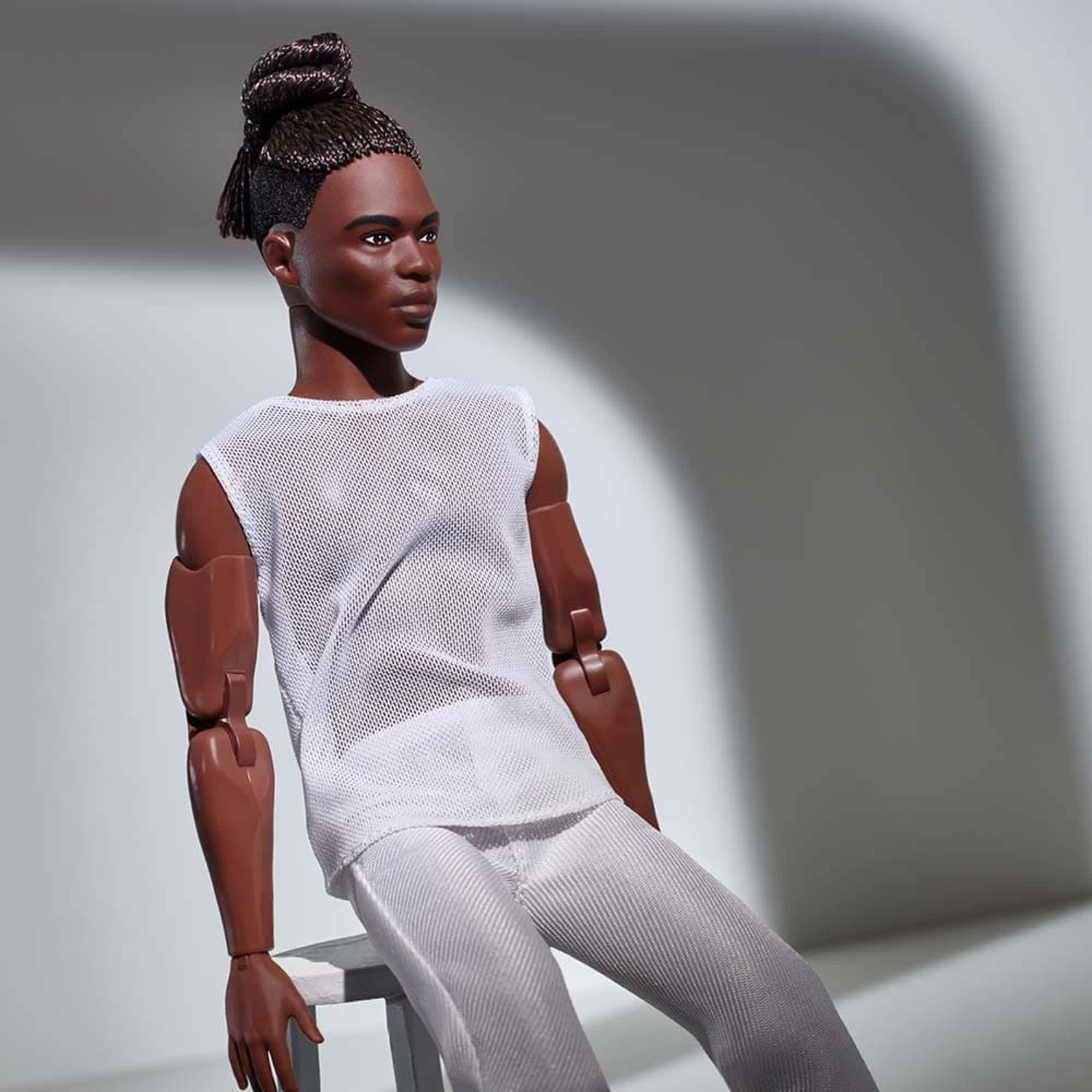 Barbie Looks Ken Doll (Brunette with Braids & Bun Hairstyle)