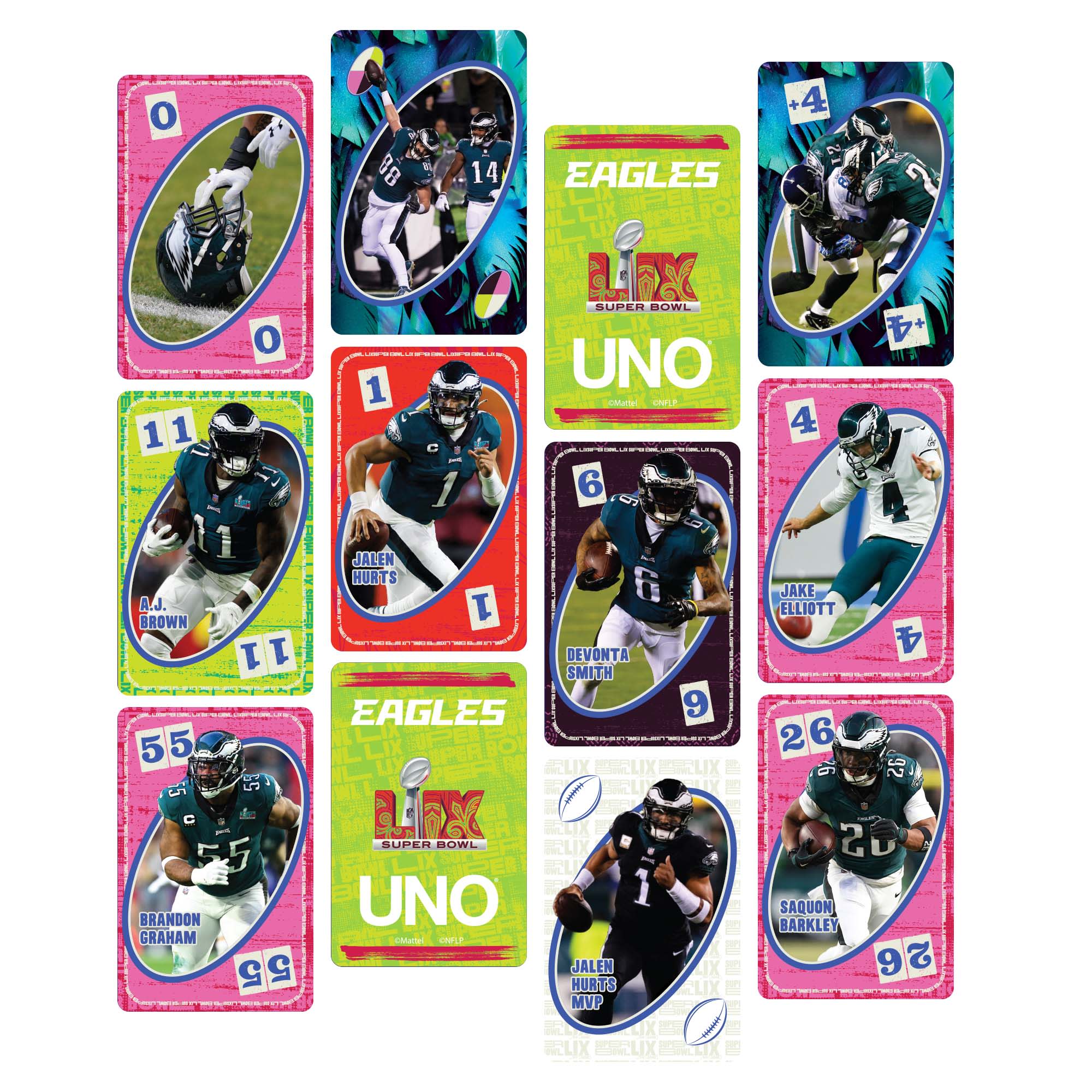 UNO Fandom x Super Bowl LIX Eagles Card Game