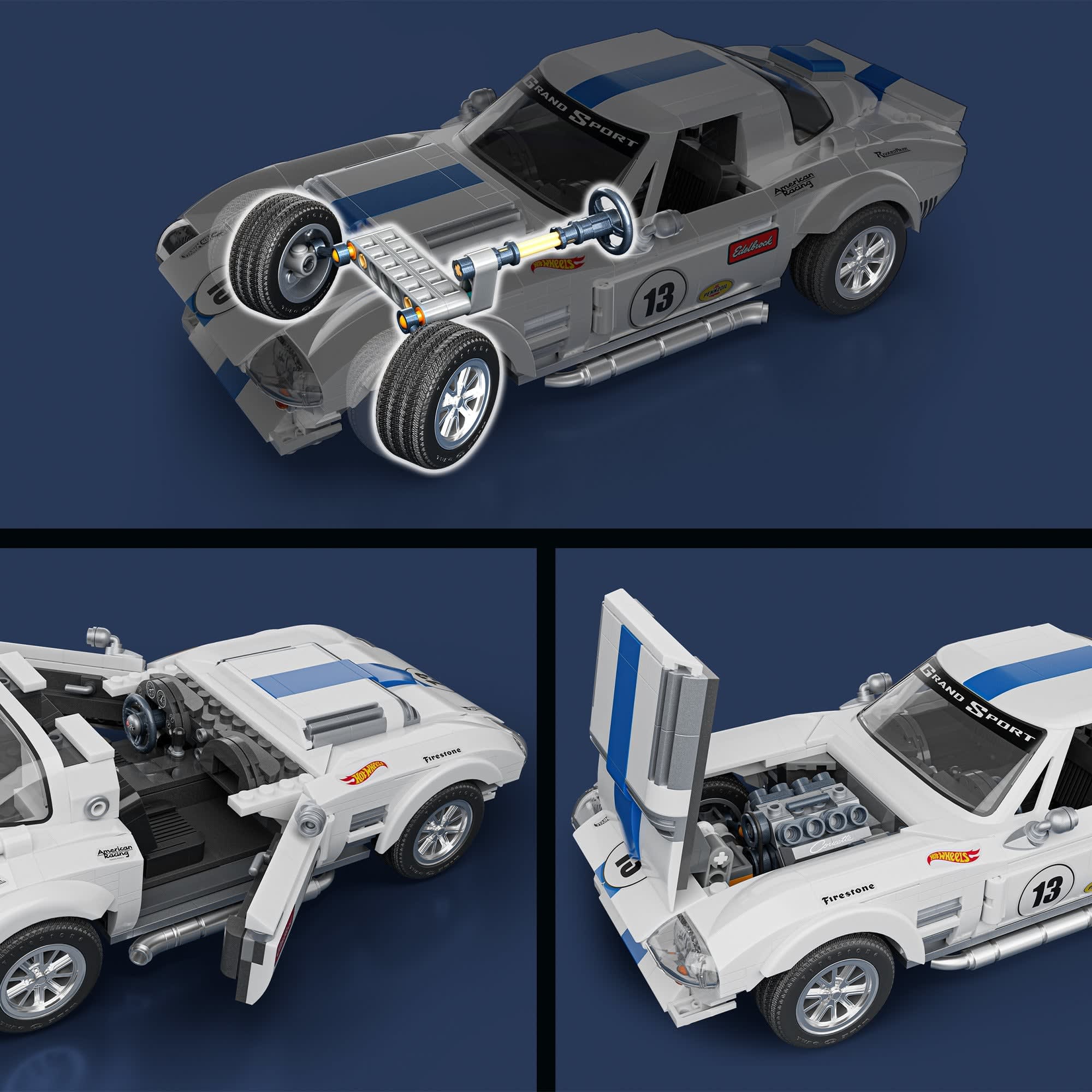 Mattel Brick Shop Hot Wheels Corvette Grand Sport Building Set