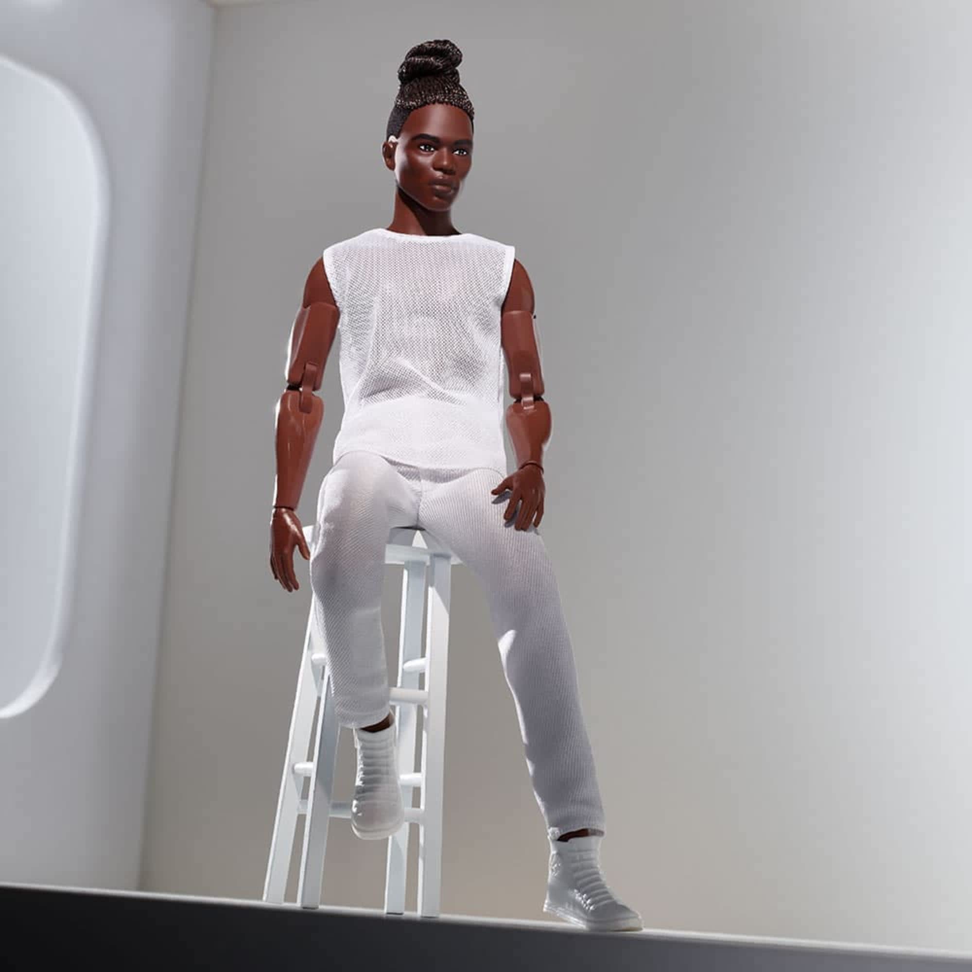 Barbie Looks Ken Doll (Brunette with Braids & Bun Hairstyle)