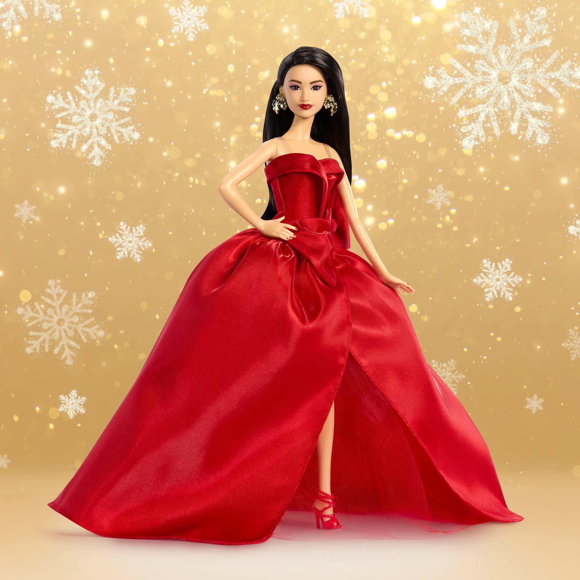 Barbie Signature 2026 Holiday Barbie Doll with Dark Brown Hair
