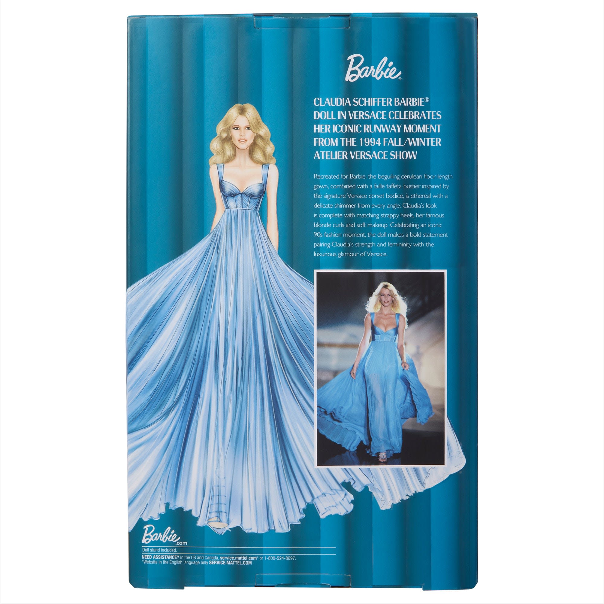 Claudia Schiffer Supermodel Barbie Doll in Versace Gown | Mattel Creations