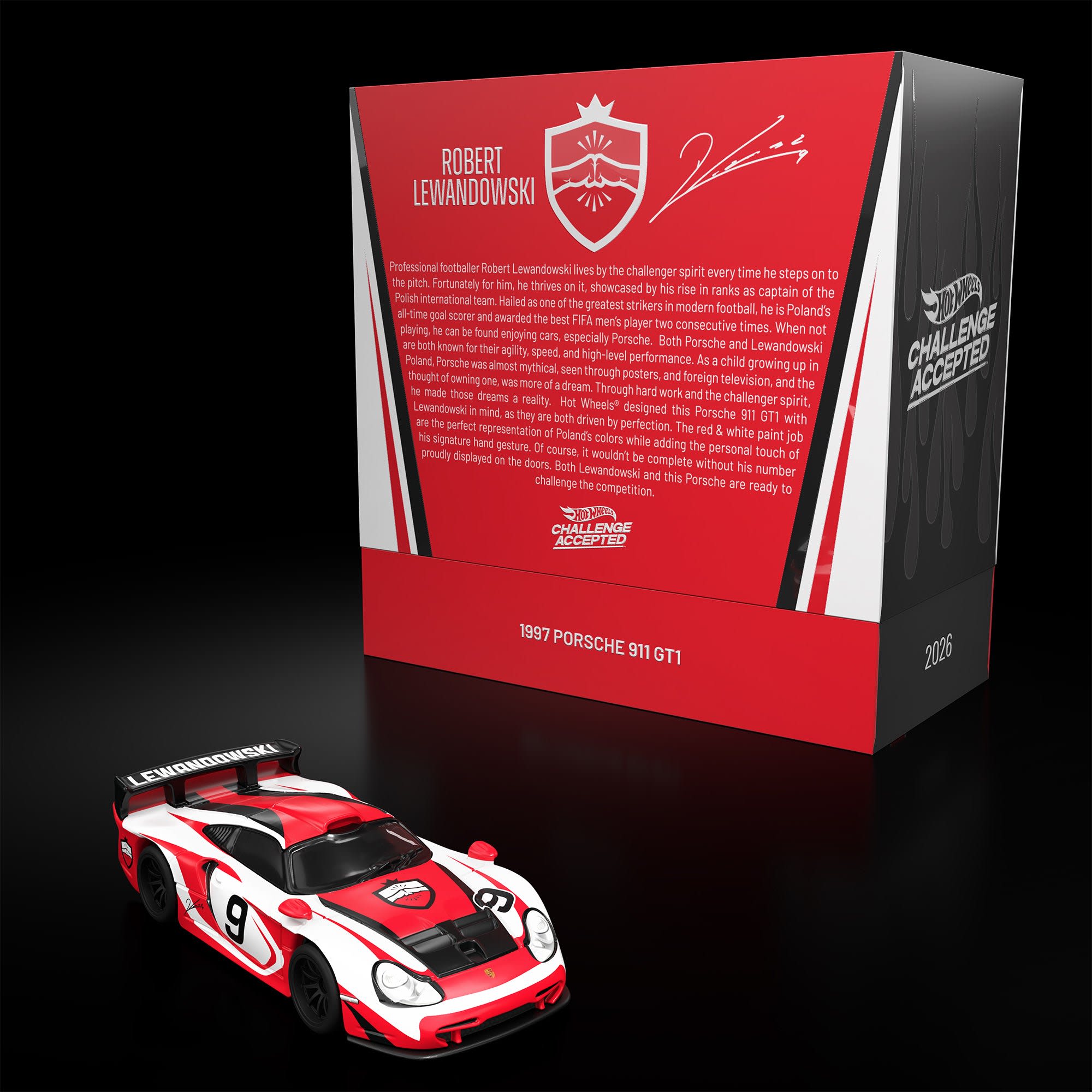 Hot Wheels x Robert Lewandowski x 1997 Porsche 911 GT1